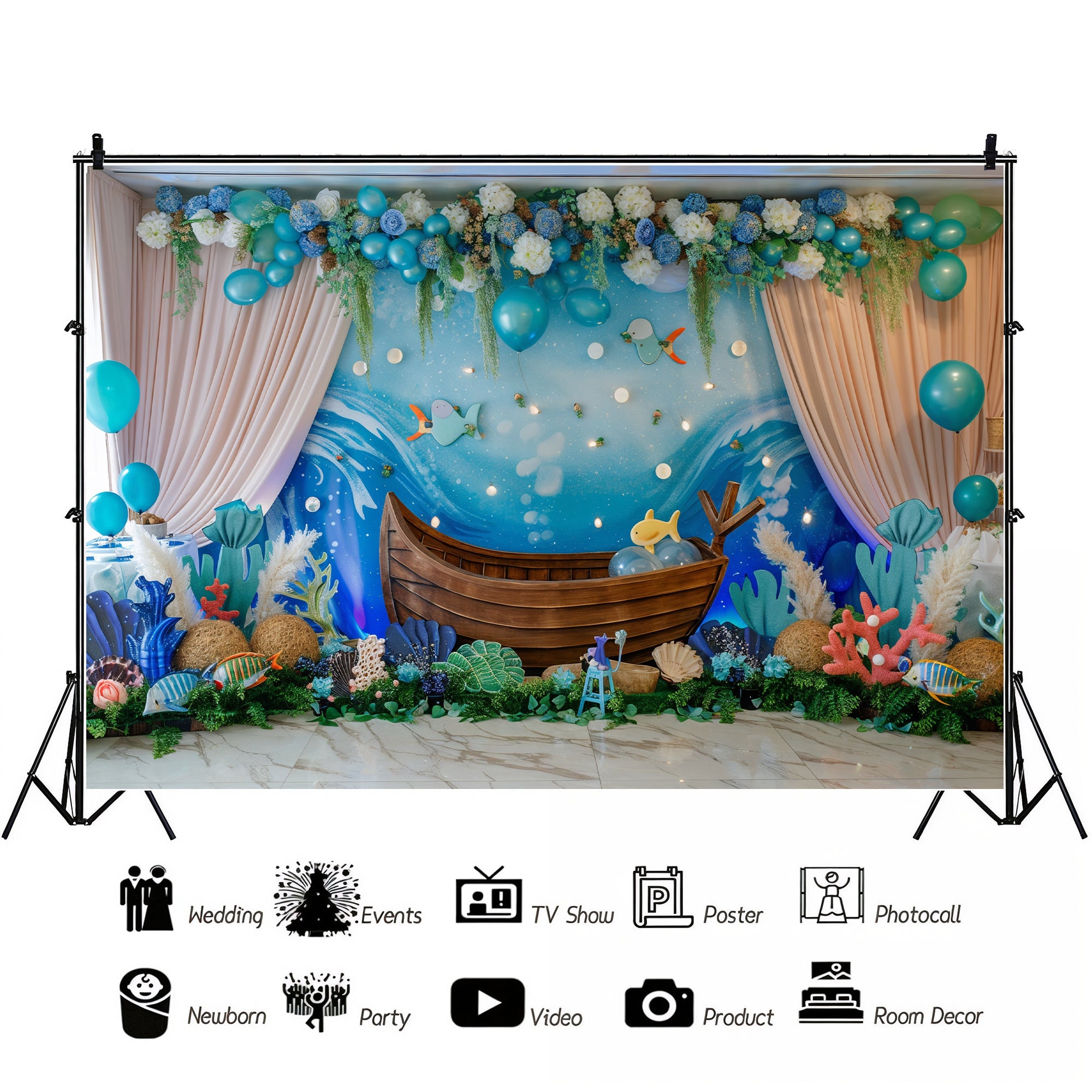Ocean Voyage Celebration Backdrop