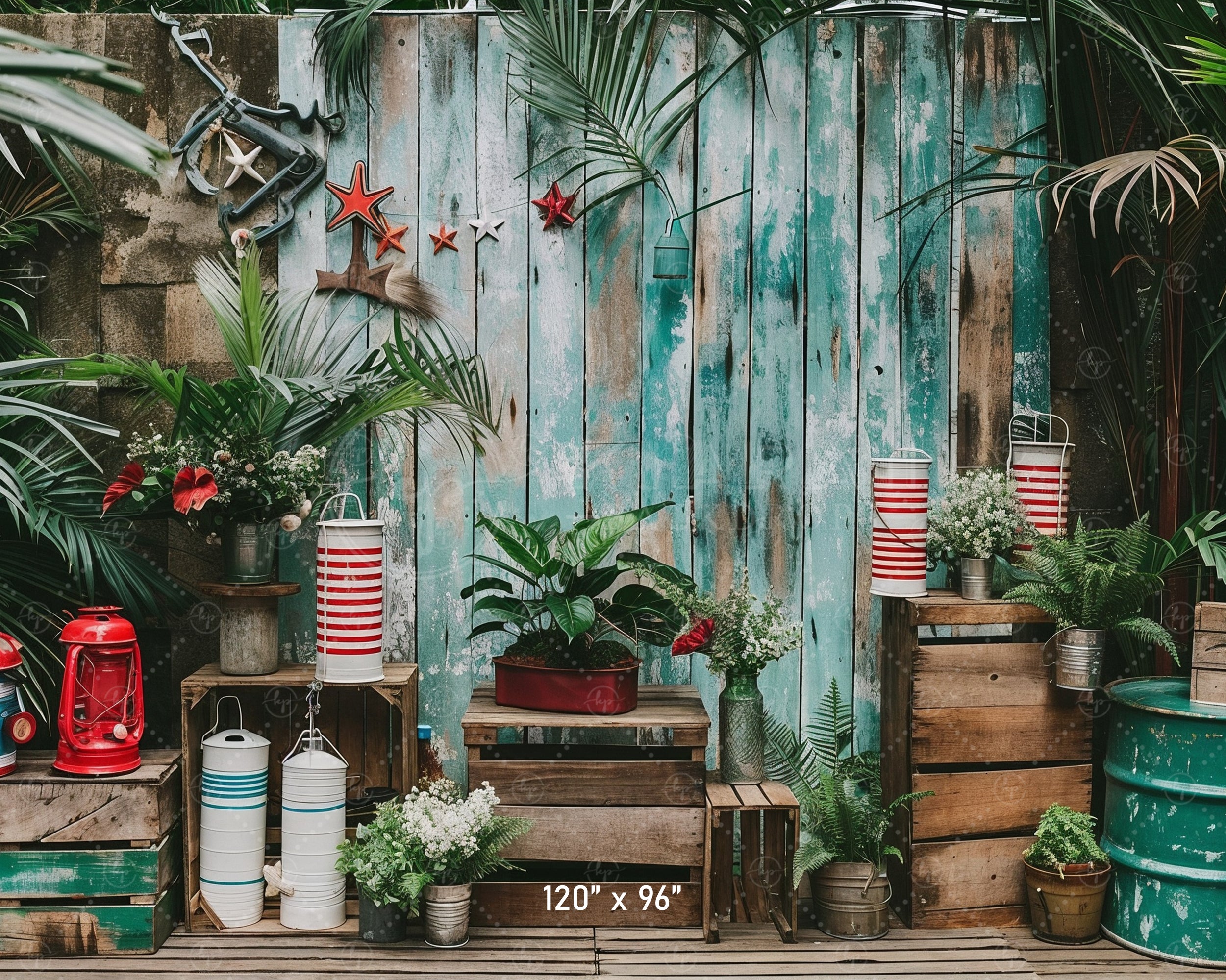 Nautical Garden Escape Backdrop