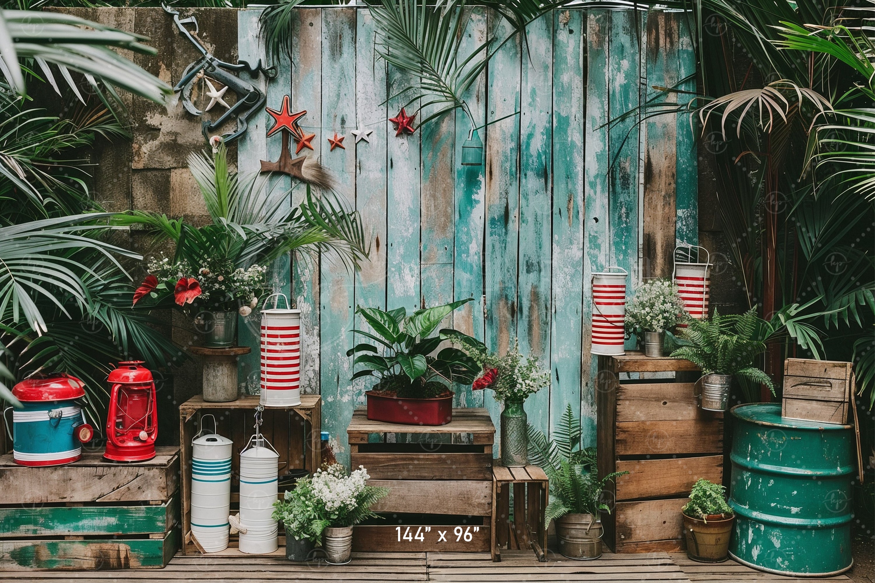 Nautical Garden Escape Backdrop