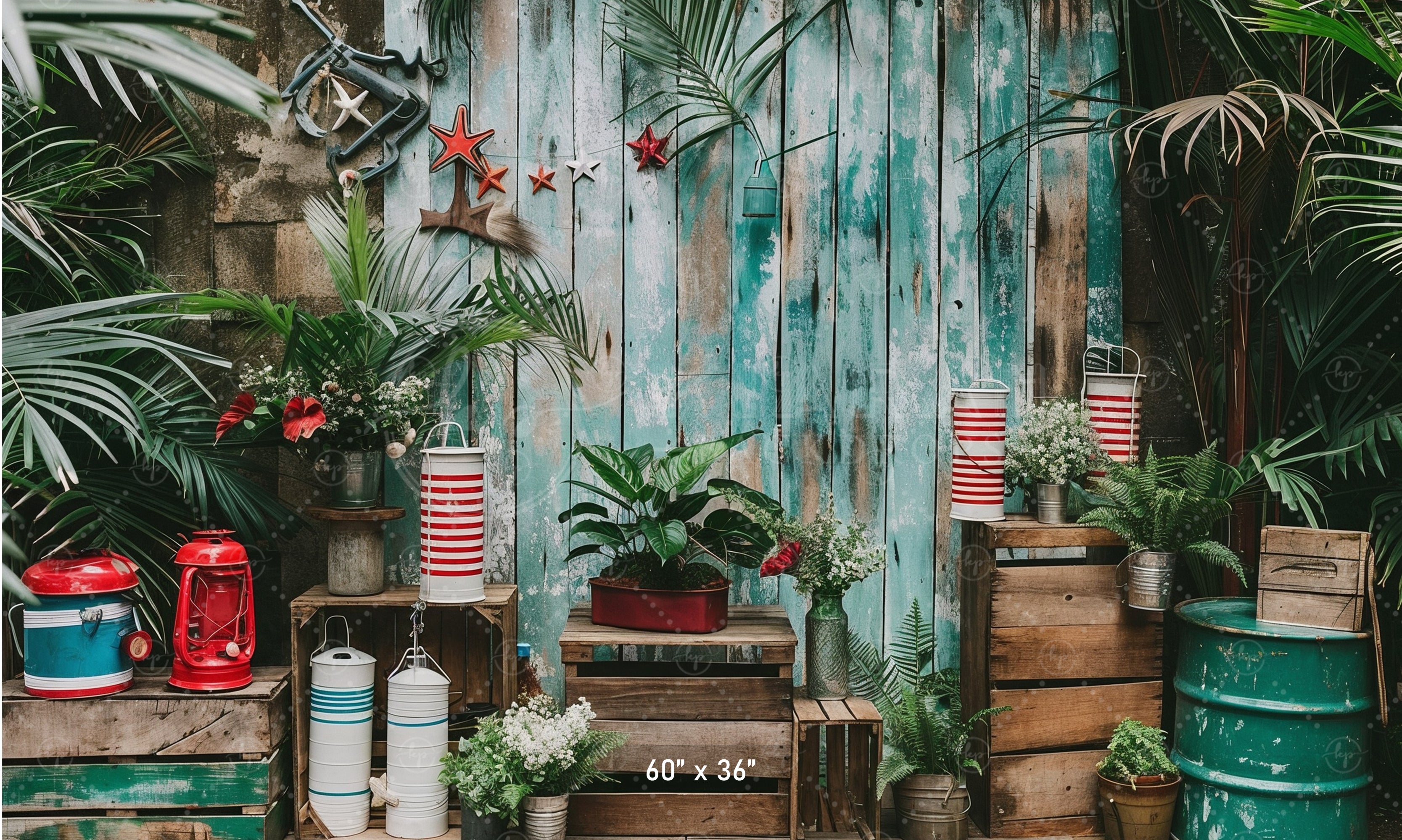 Nautical Garden Escape Backdrop