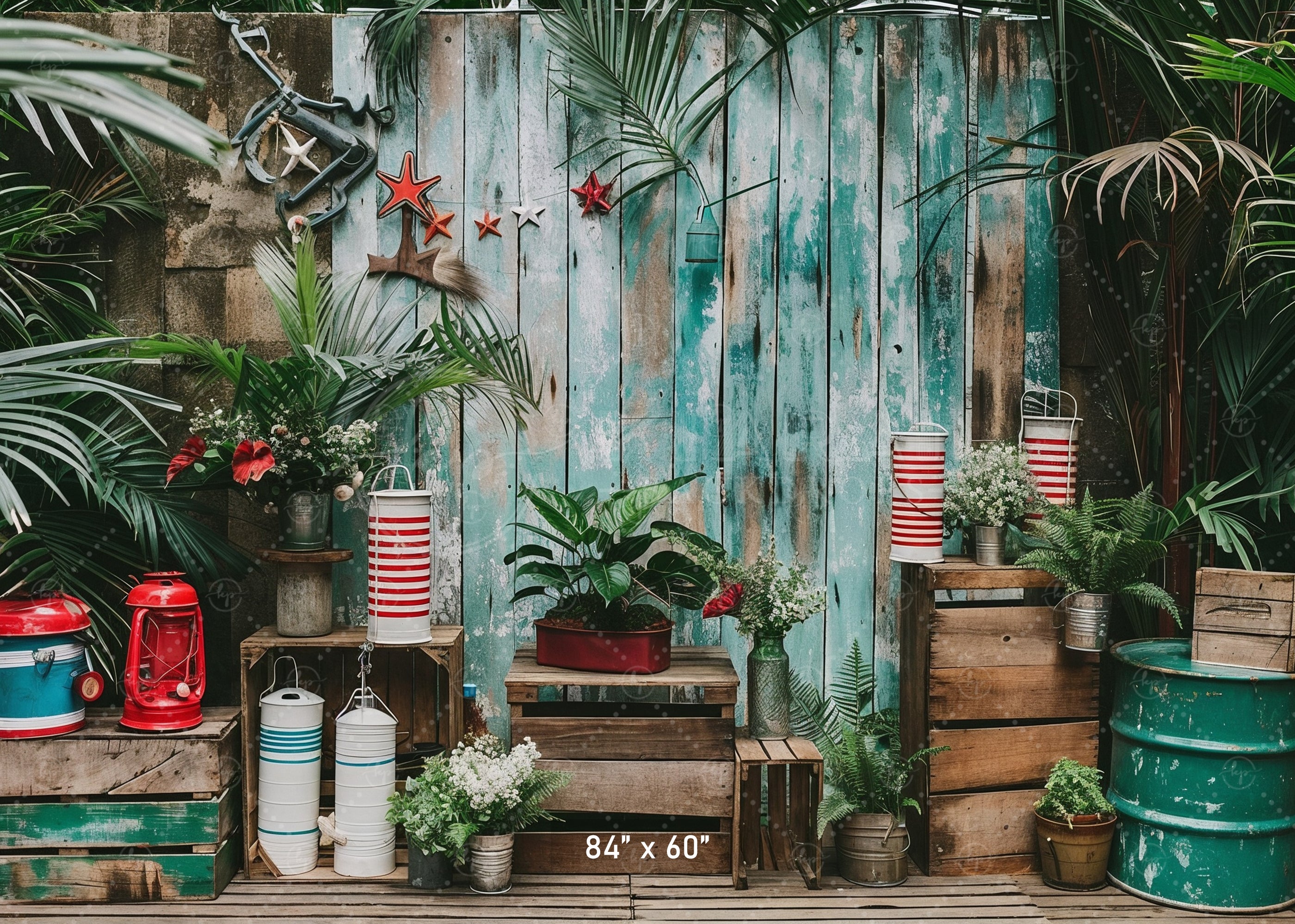 Nautical Garden Escape Backdrop