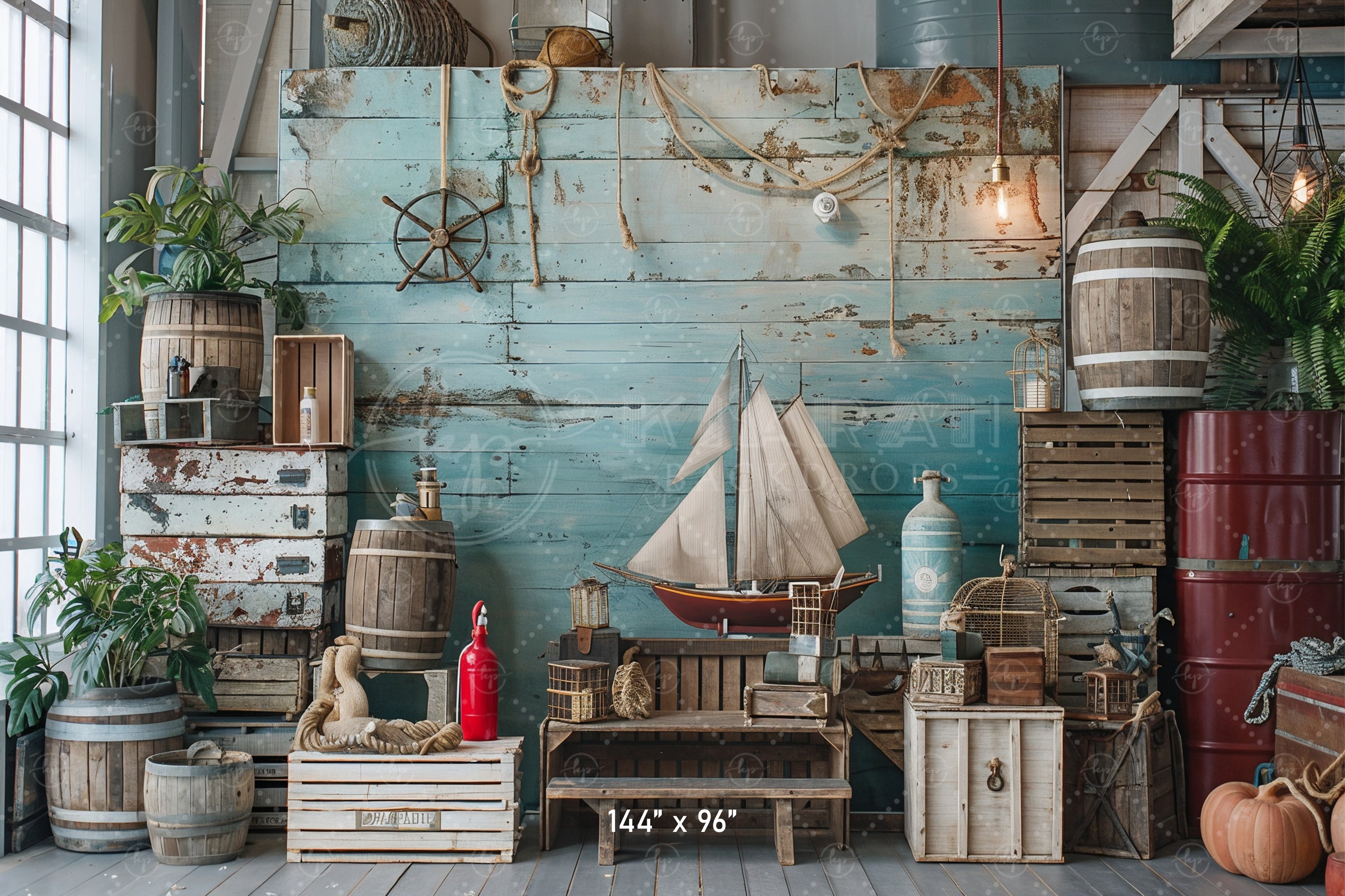 Nautical Vintage Haven Backdrop