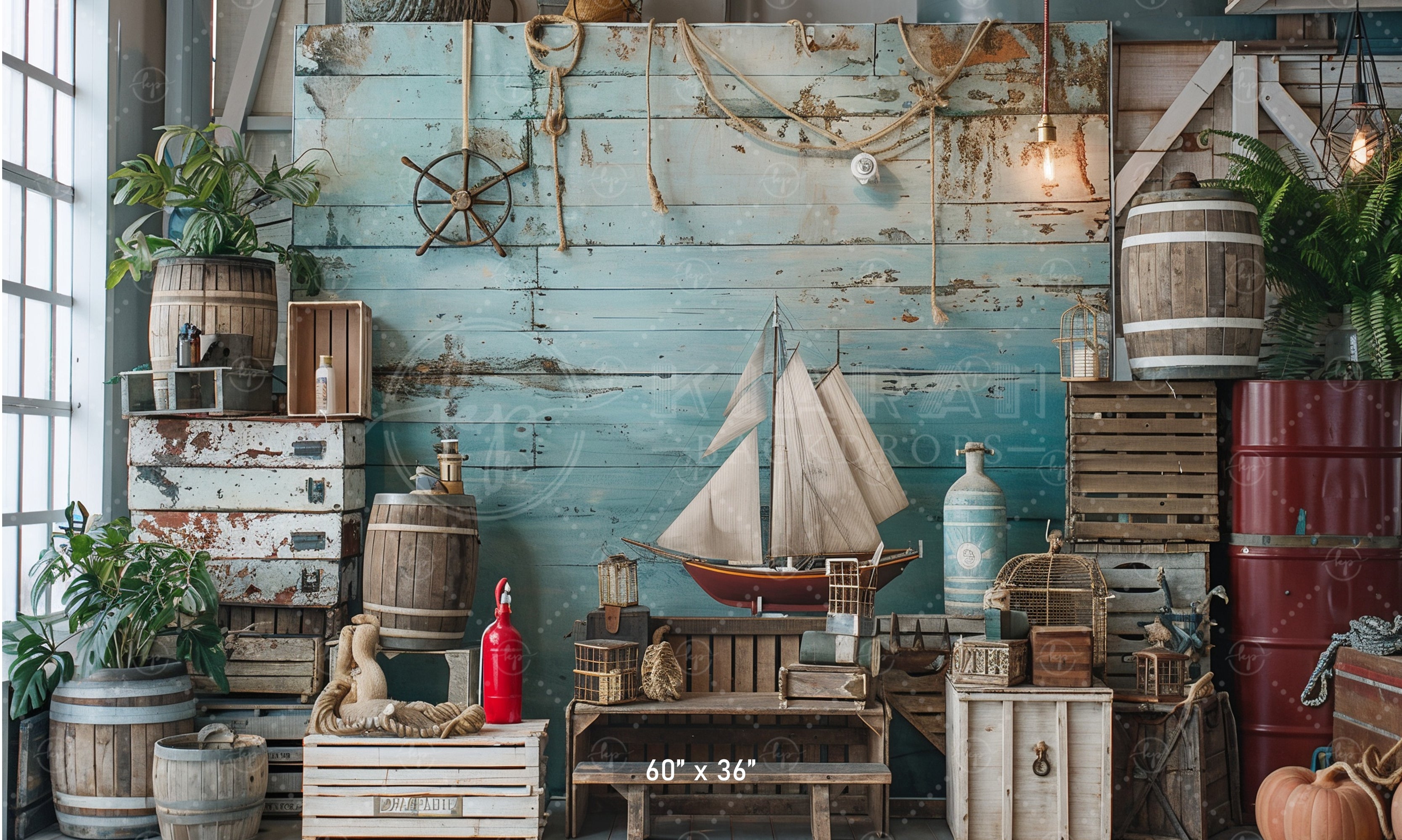 Nautical Vintage Haven Backdrop