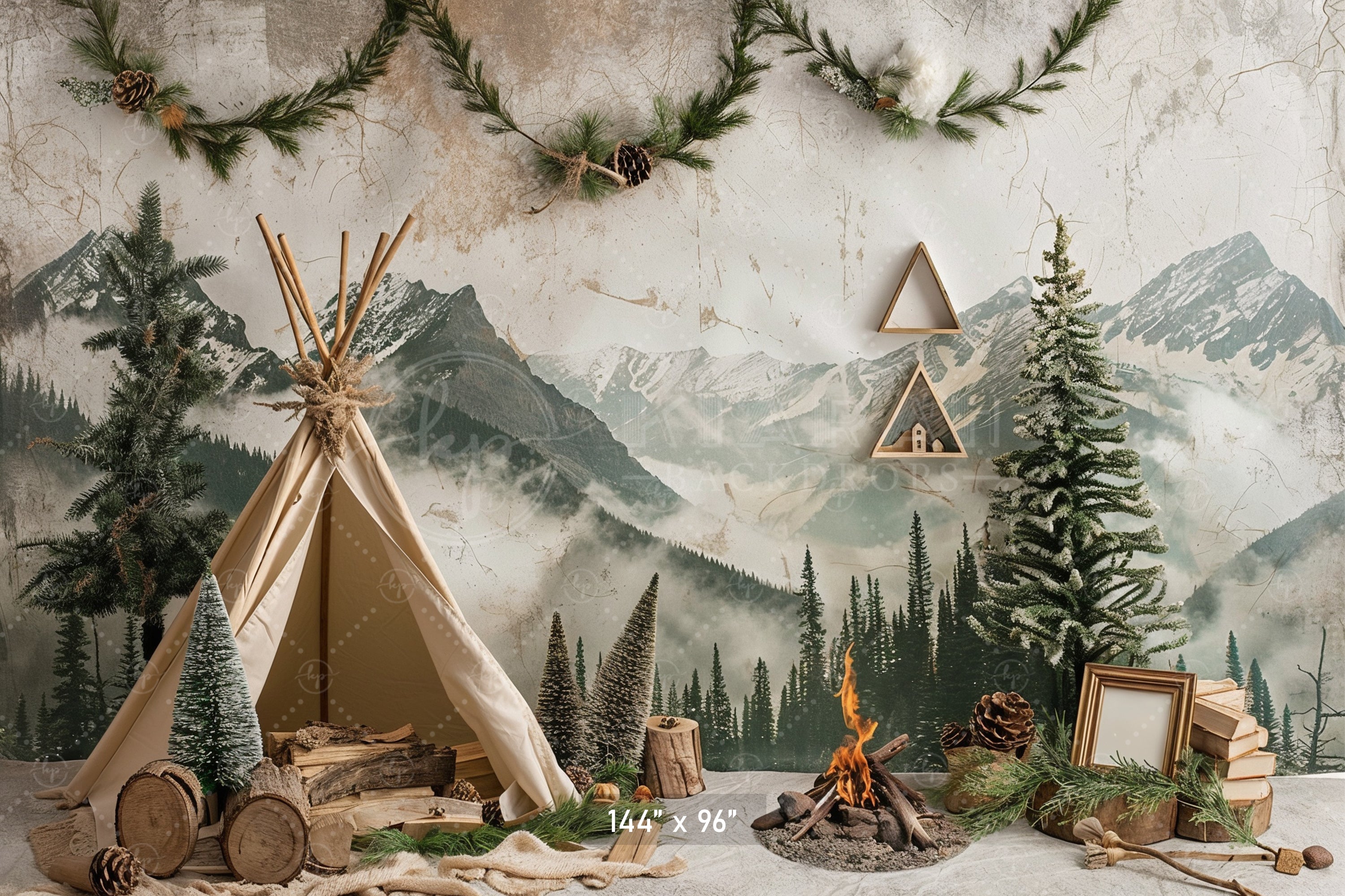 Rustic Mountain Wilderness Backdrop