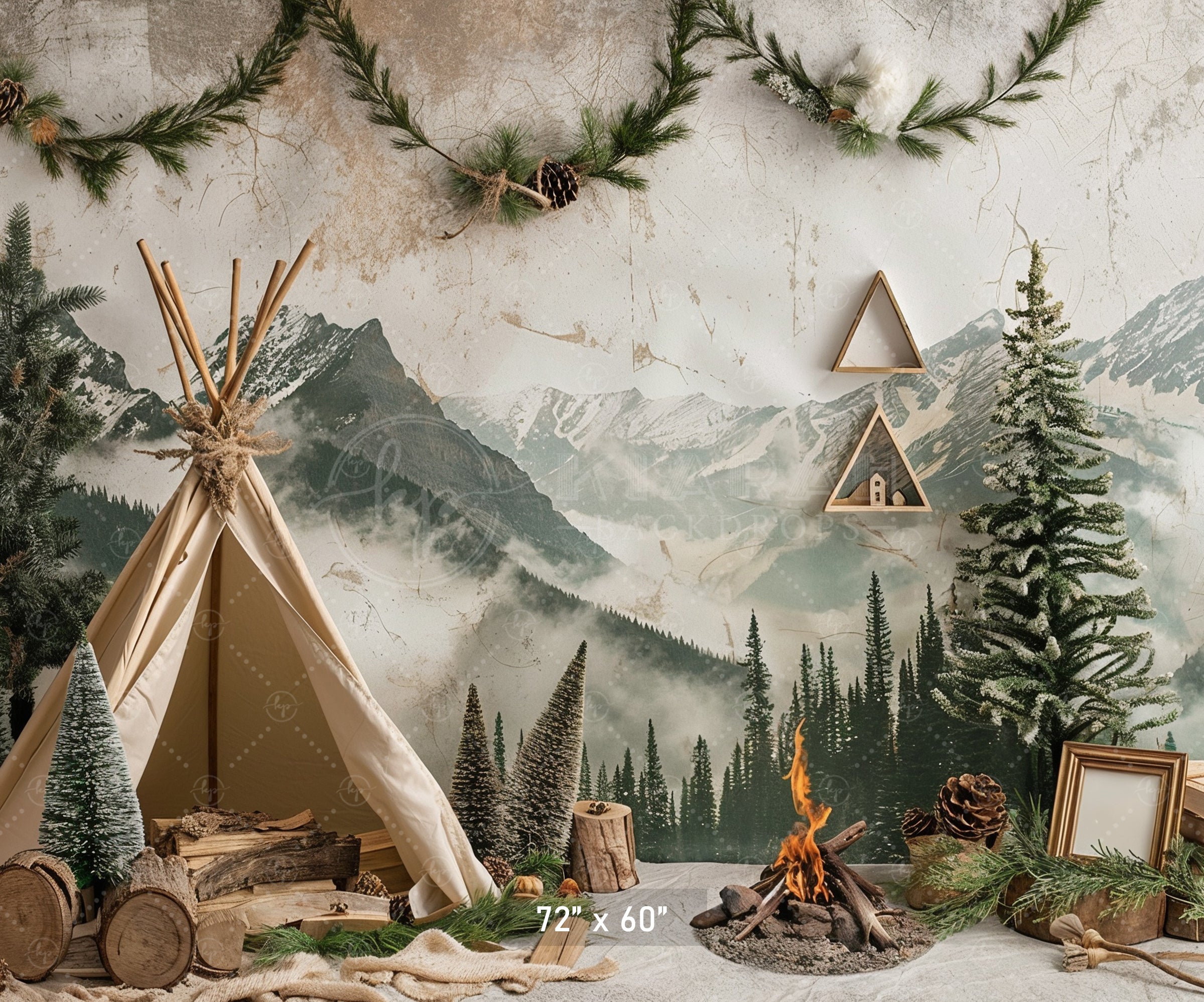 Rustic Mountain Wilderness Backdrop