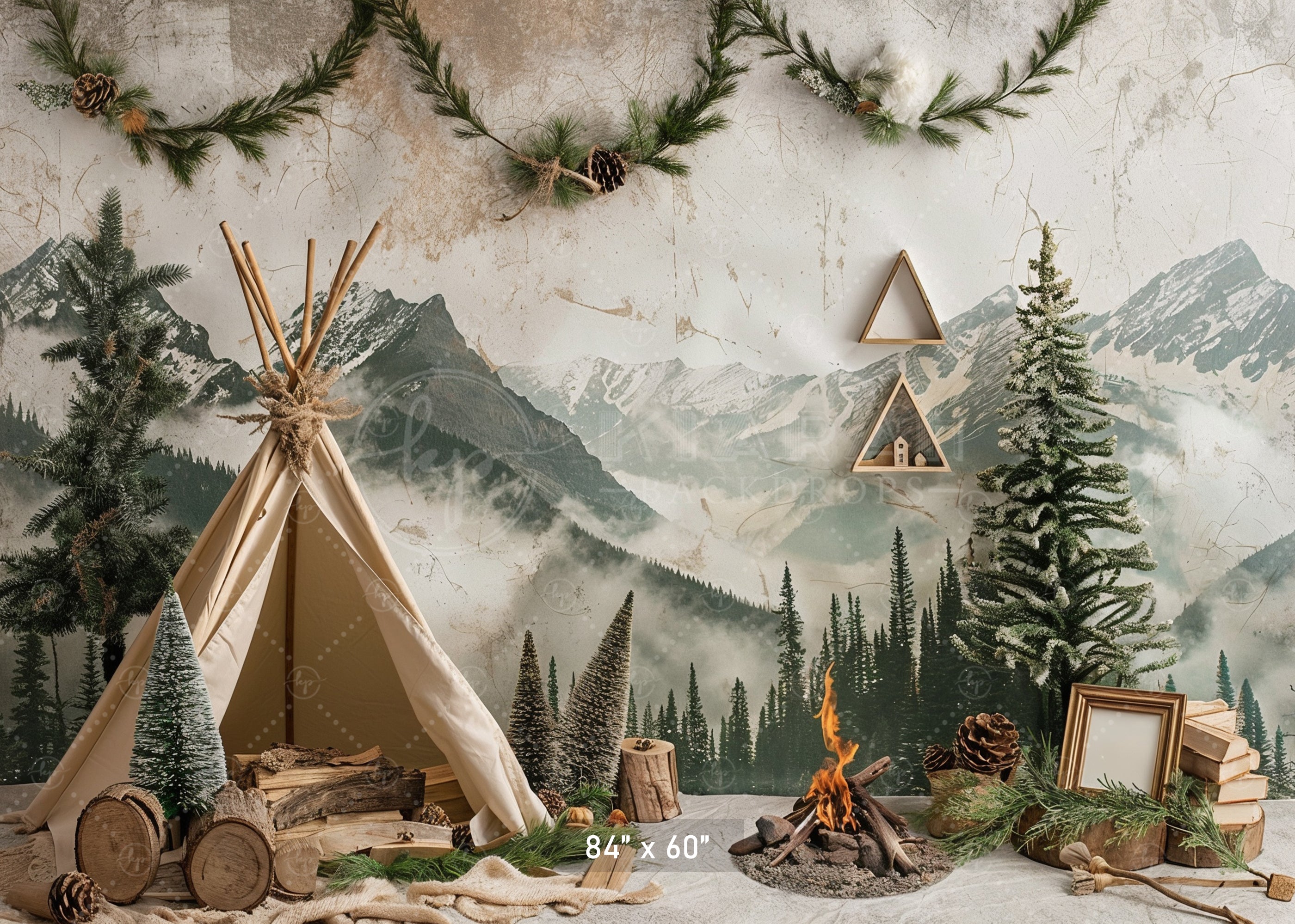 Rustic Mountain Wilderness Backdrop