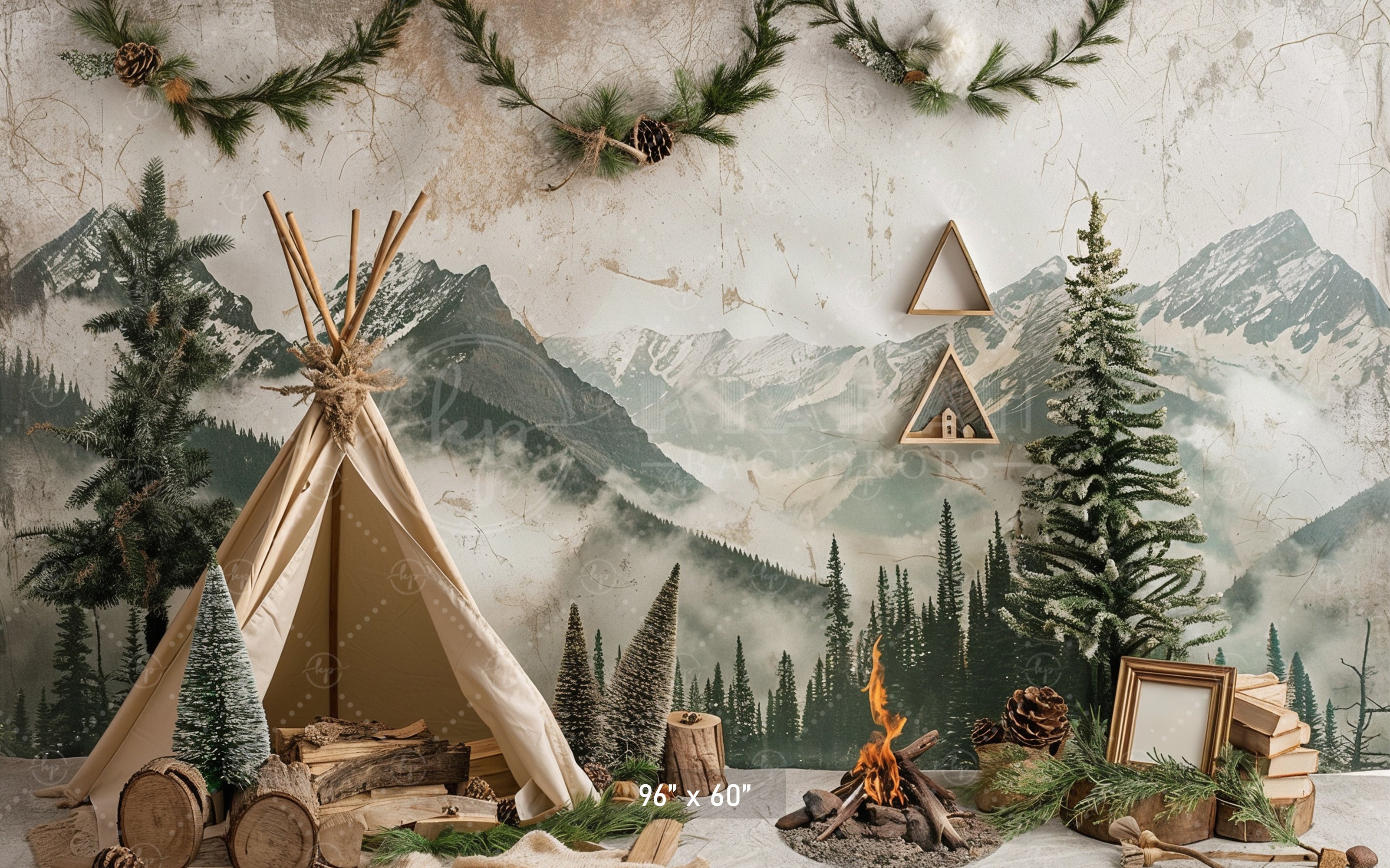 Rustic Mountain Wilderness Backdrop