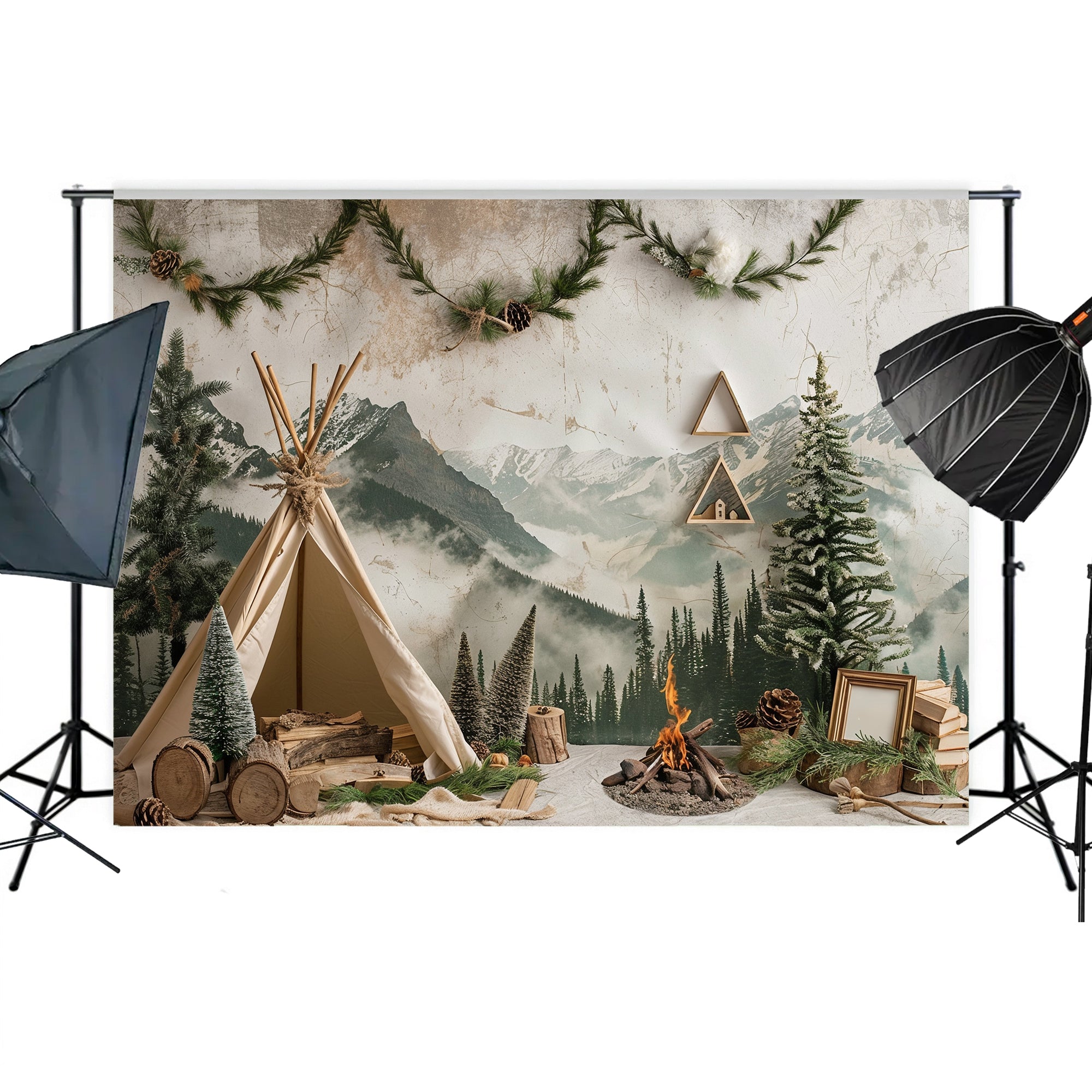 Rustic Mountain Wilderness Backdrop