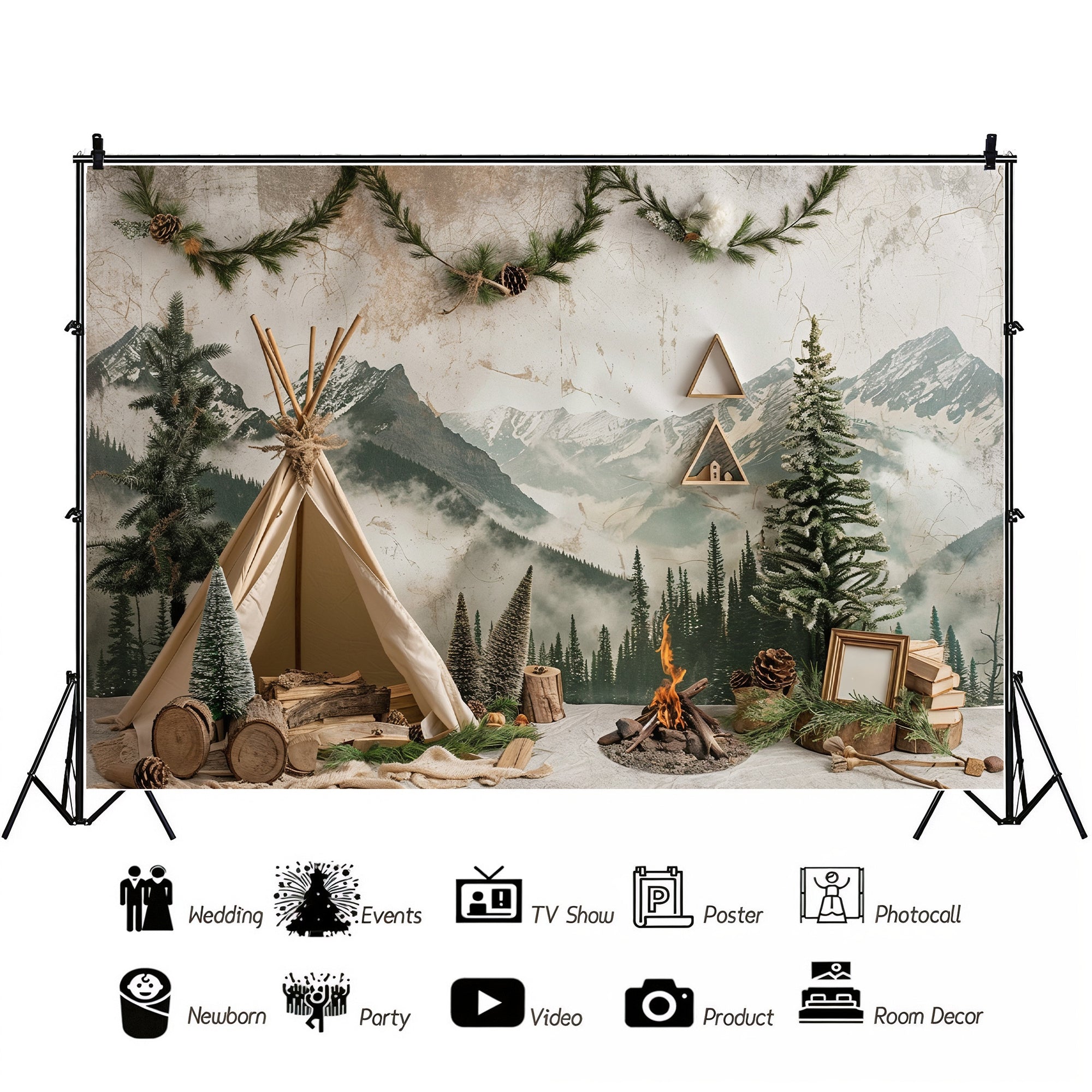 Rustic Mountain Wilderness Backdrop