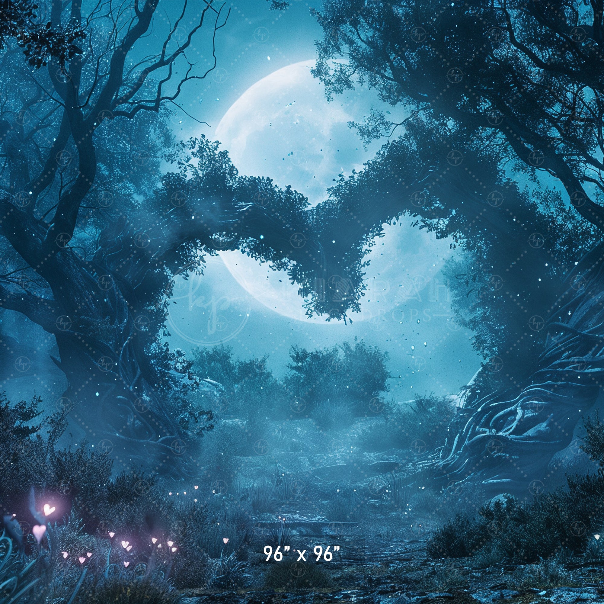 Enchanted Moonlit Forest Backdrop