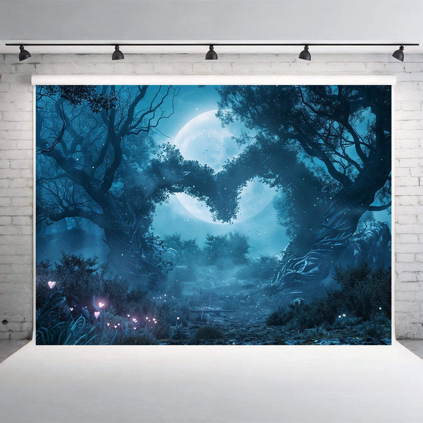 Enchanted Moonlit Forest Backdrop