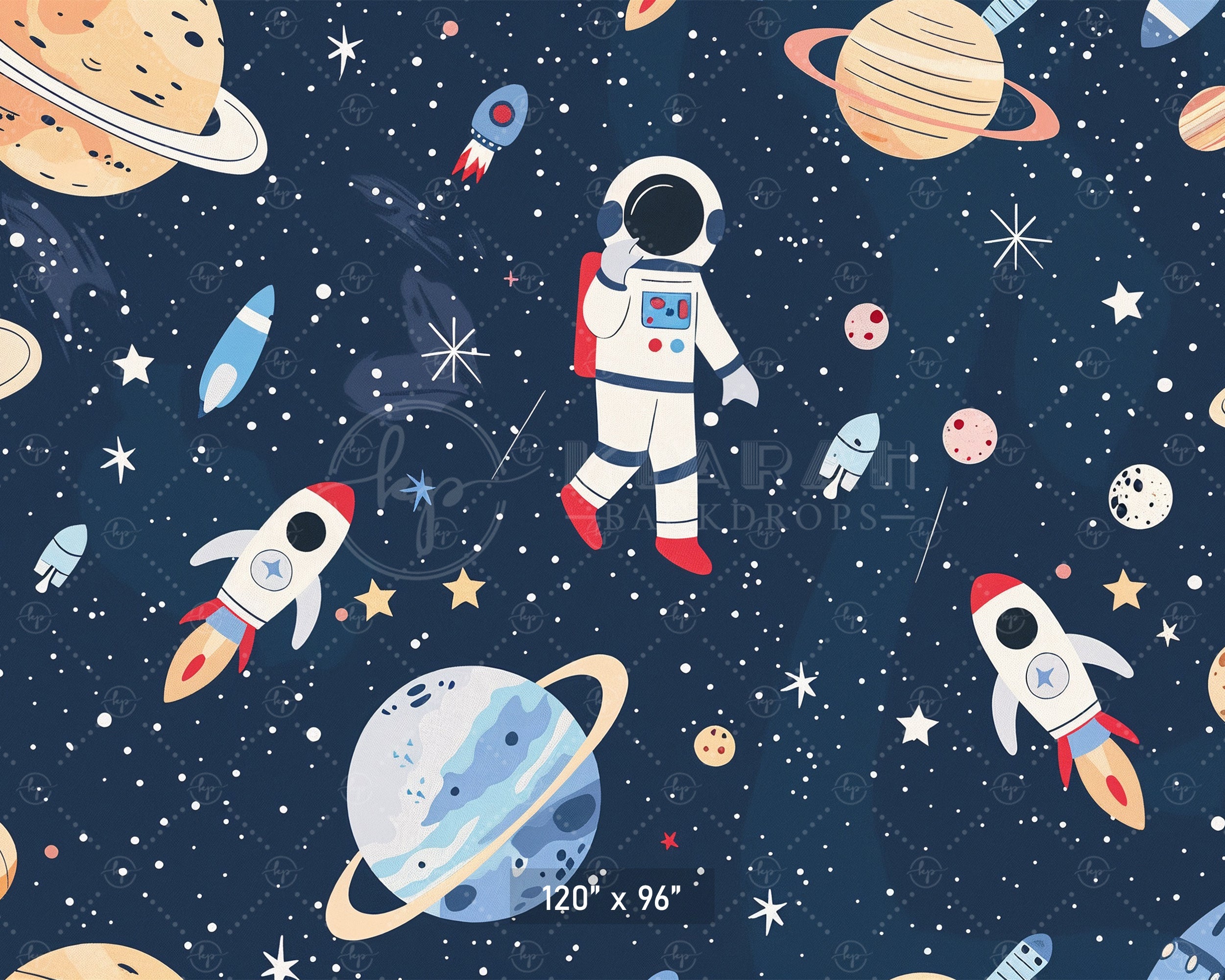 Space Explorer Astronaut Theme Backdrop