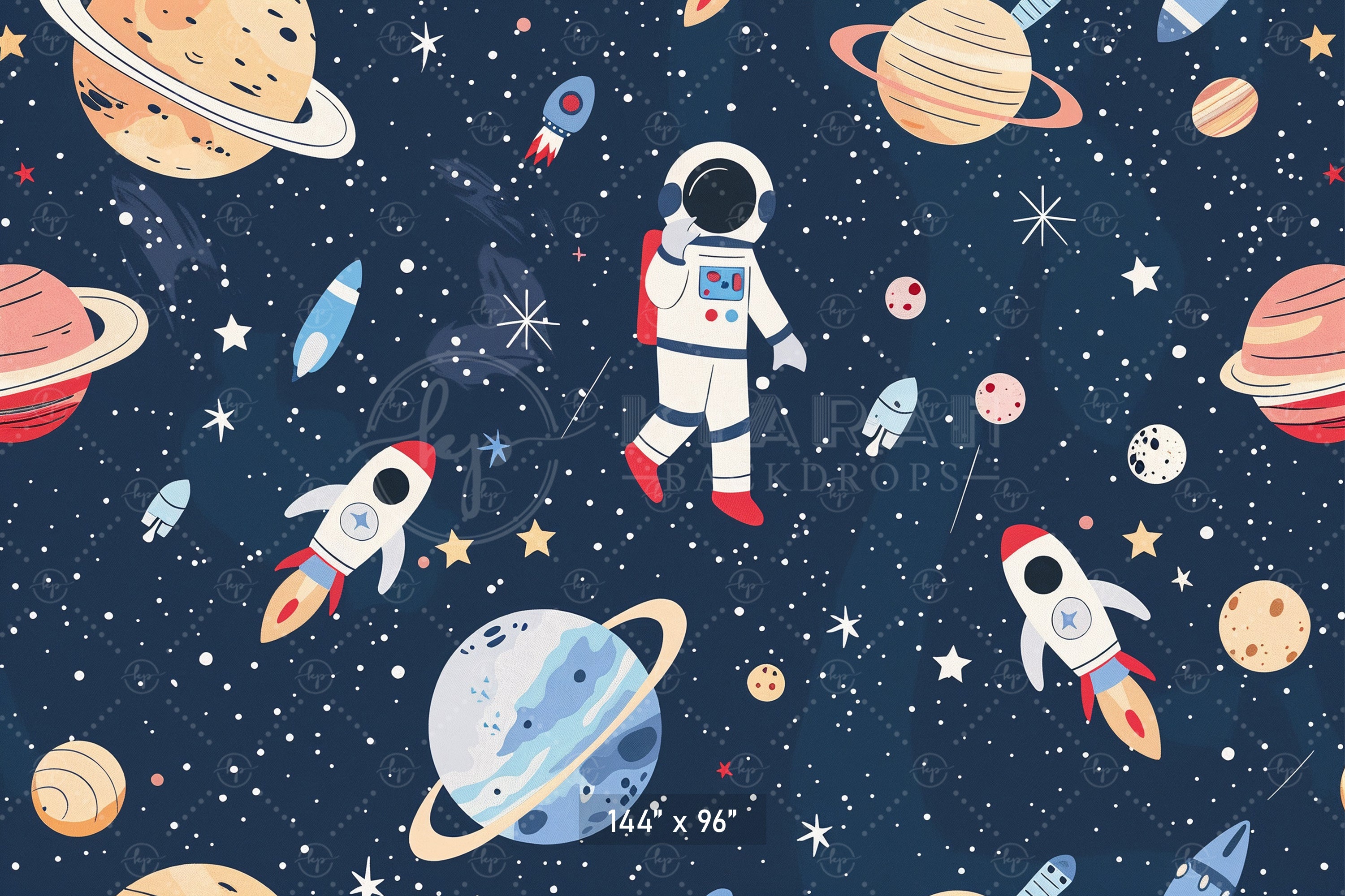 Space Explorer Astronaut Theme Backdrop