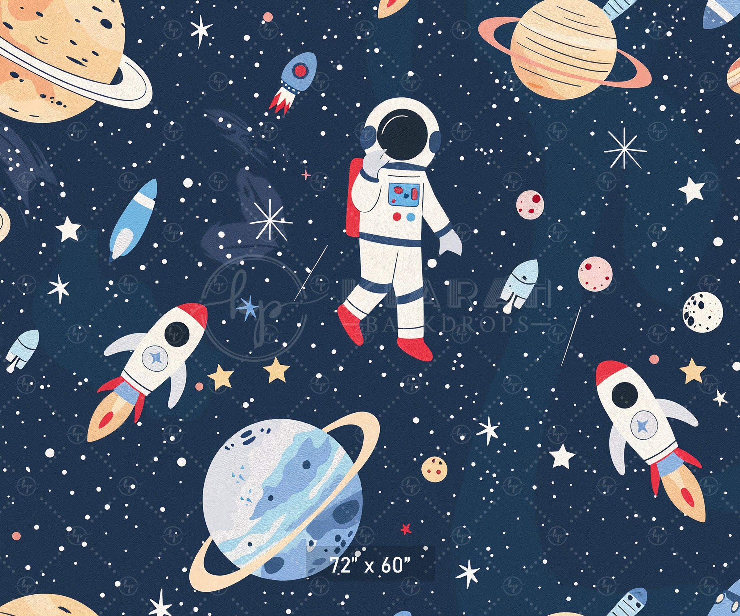 Space Explorer Astronaut Theme Backdrop