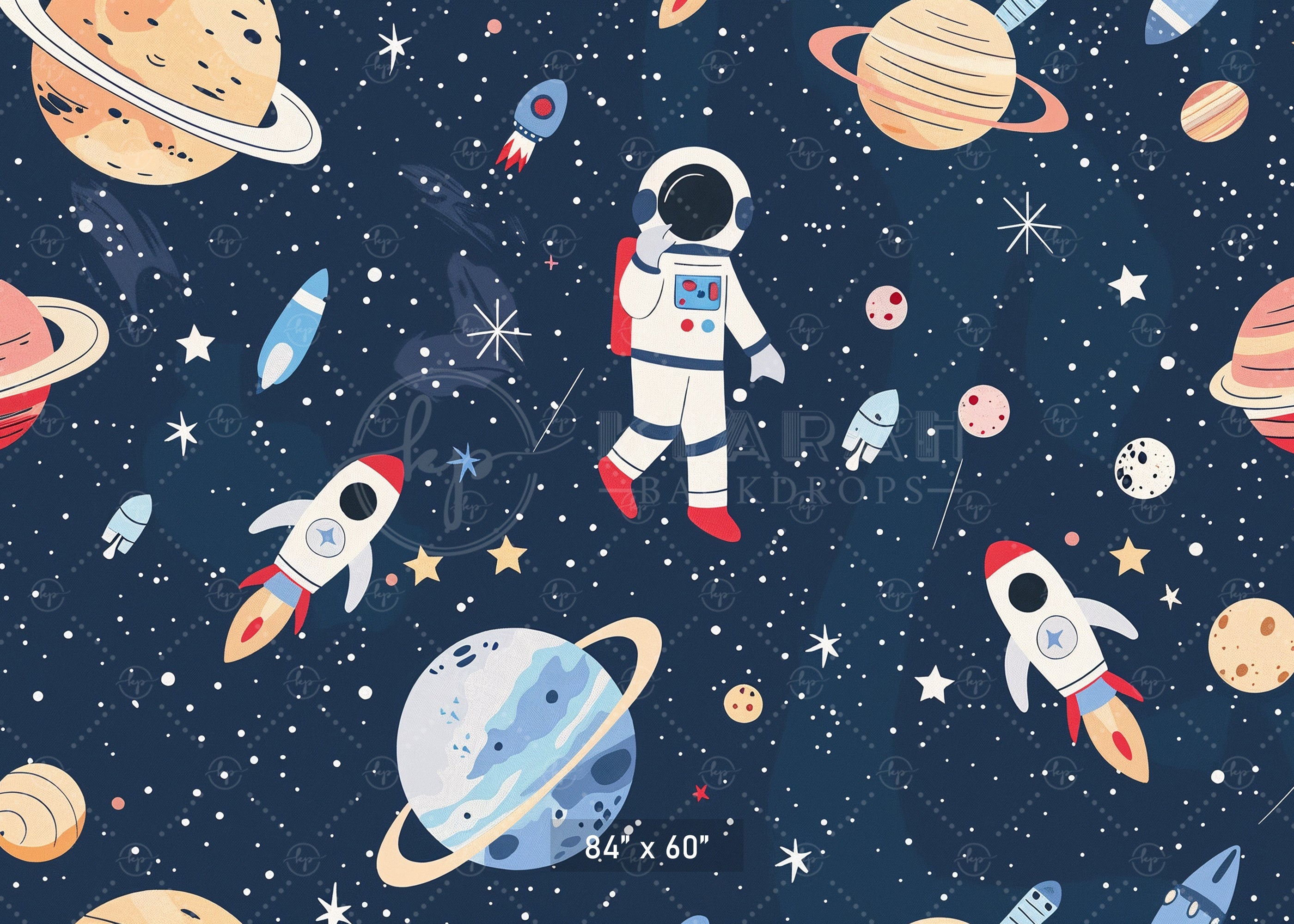 Space Explorer Astronaut Theme Backdrop
