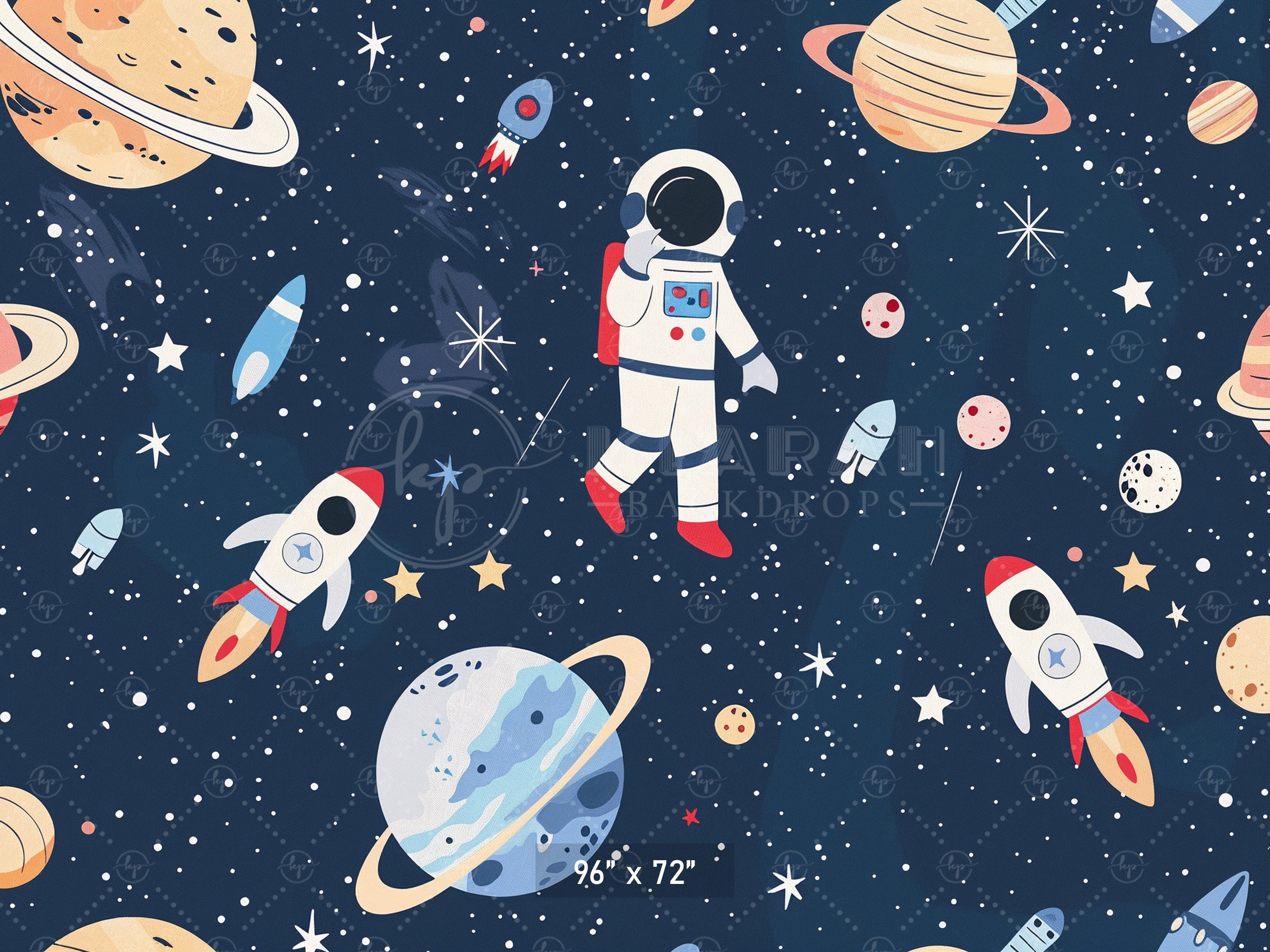 Space Explorer Astronaut Theme Backdrop