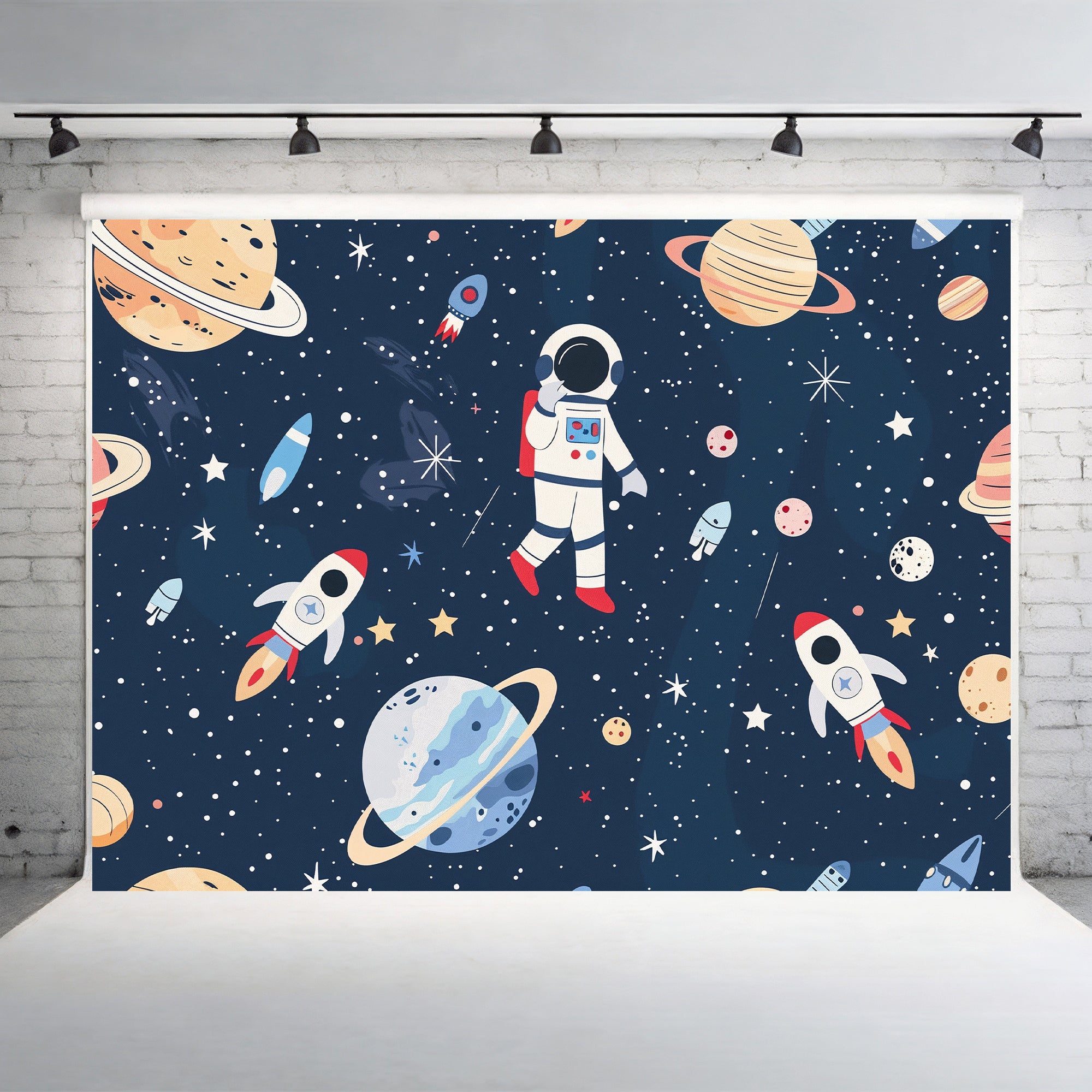 Space Explorer Astronaut Theme Backdrop