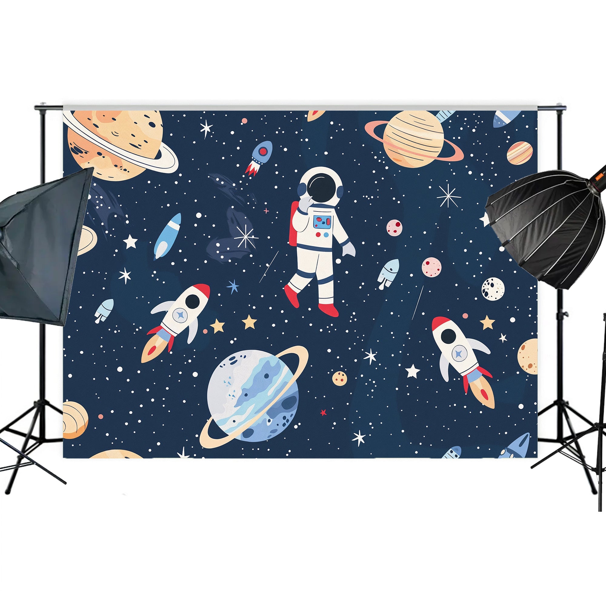 Space Explorer Astronaut Theme Backdrop