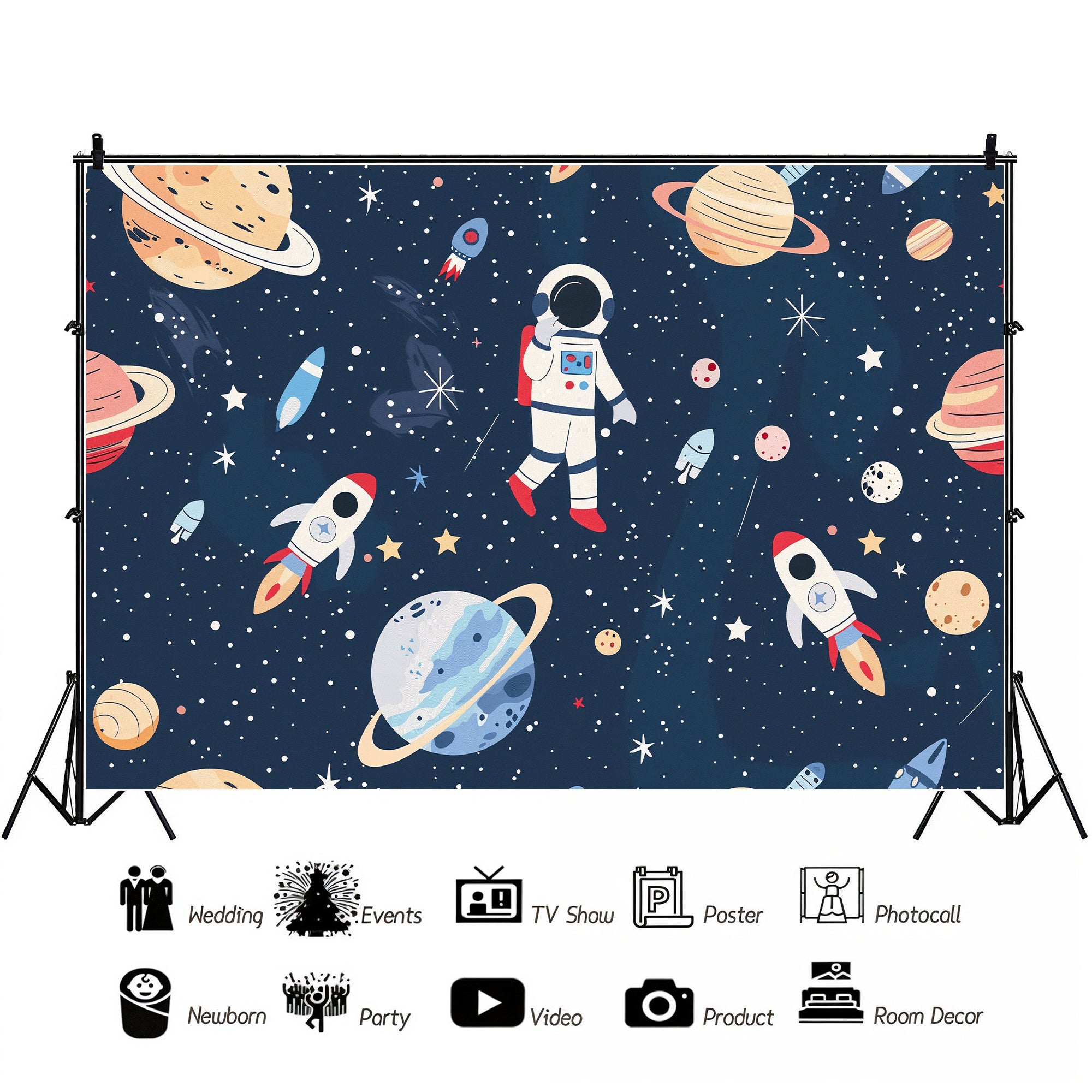 Space Explorer Astronaut Theme Backdrop