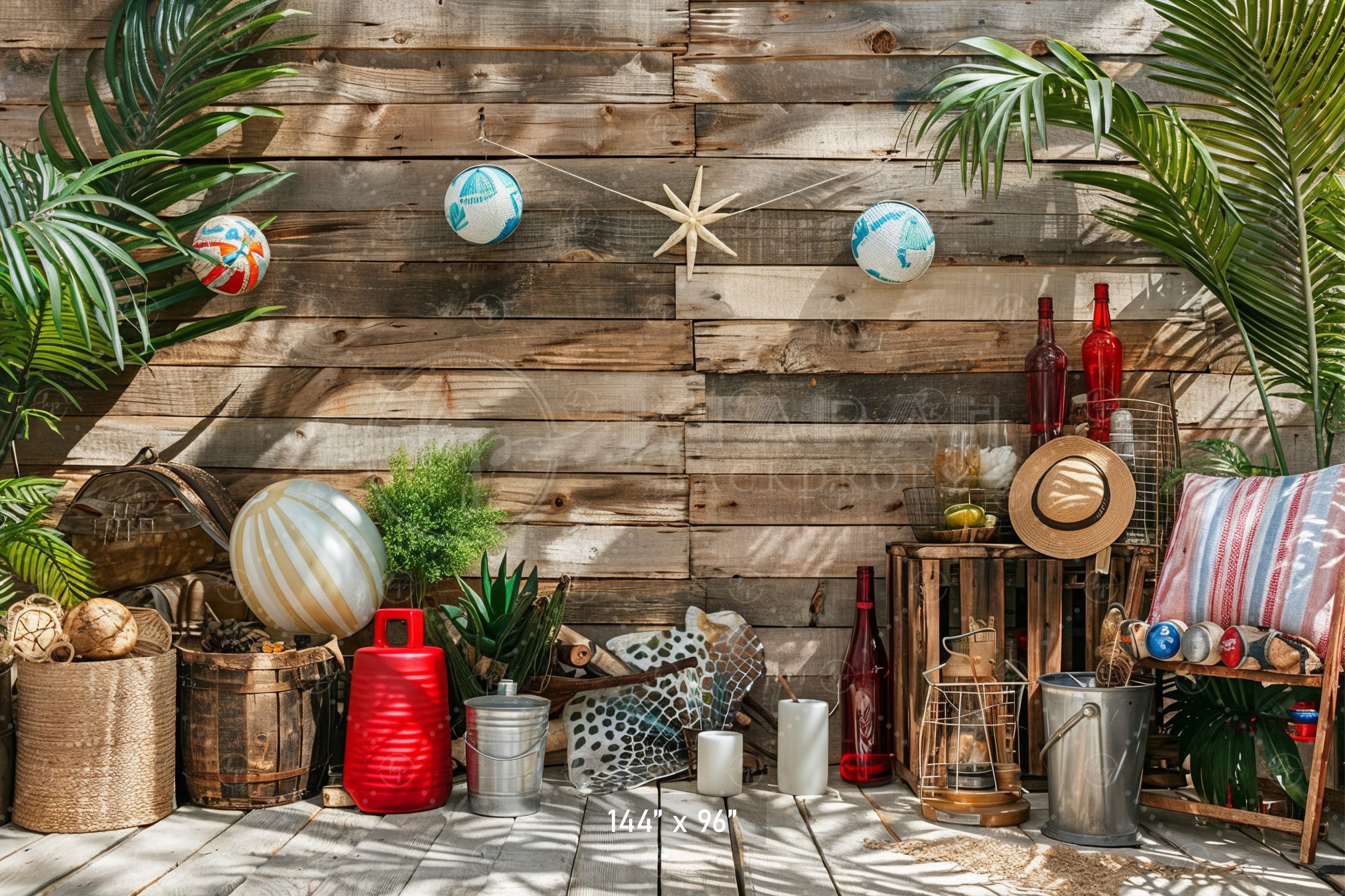 Rustic Tropical Vibes Backdrop