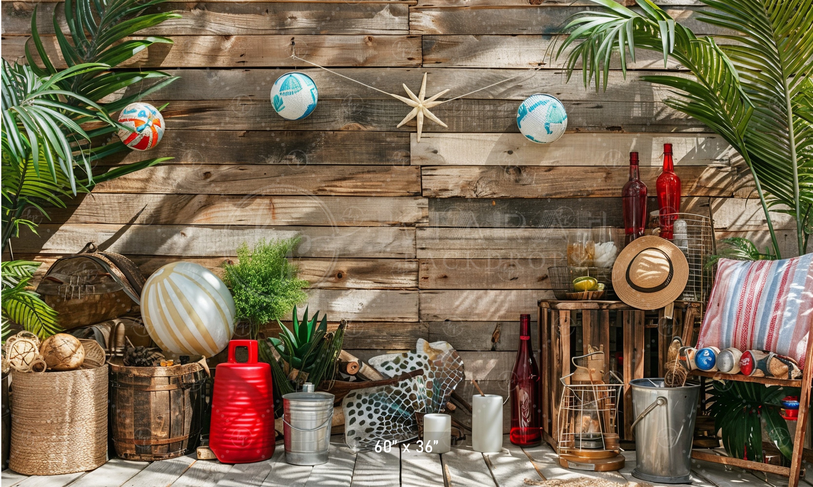 Rustic Tropical Vibes Backdrop