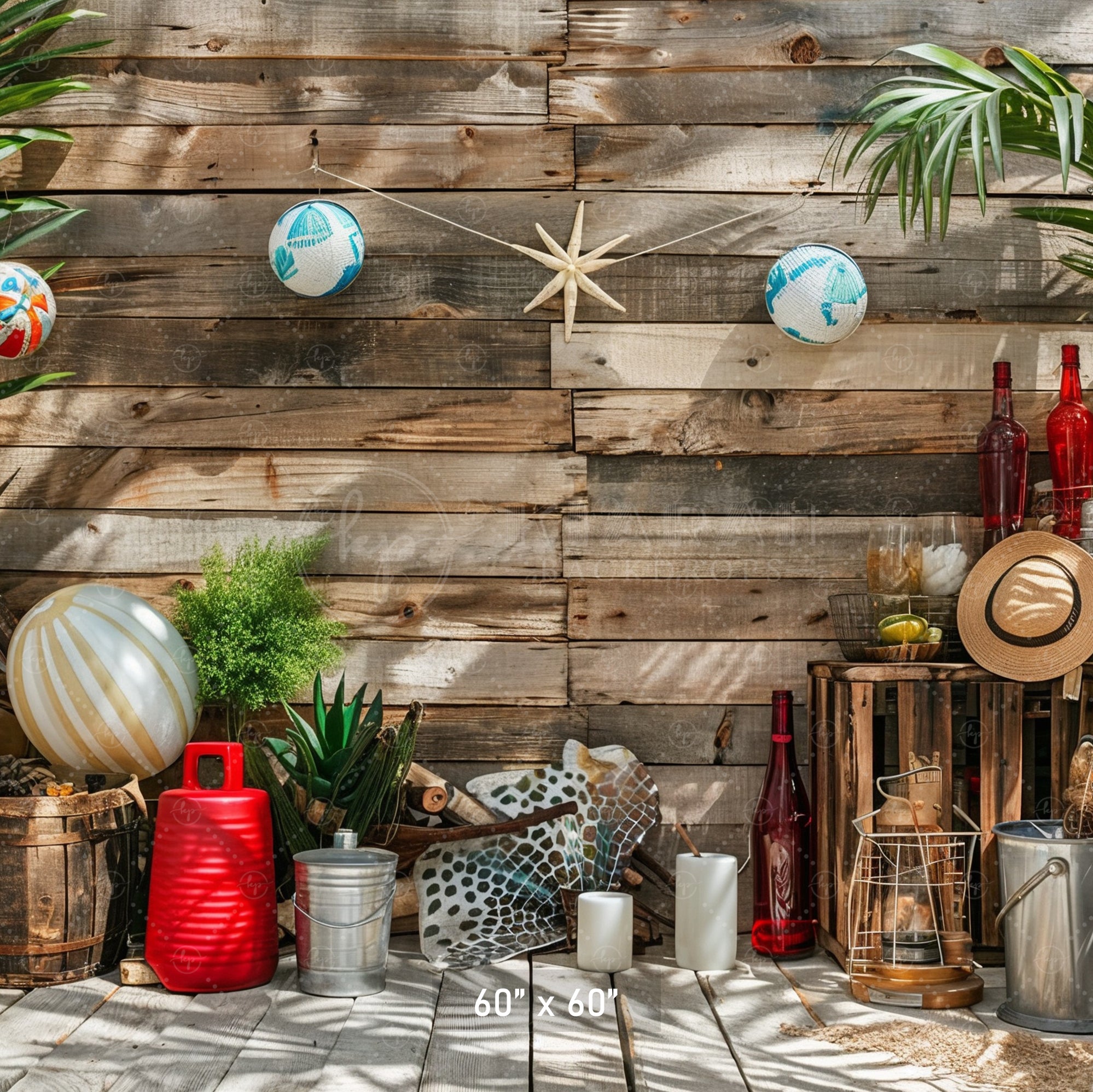 Rustic Tropical Vibes Backdrop