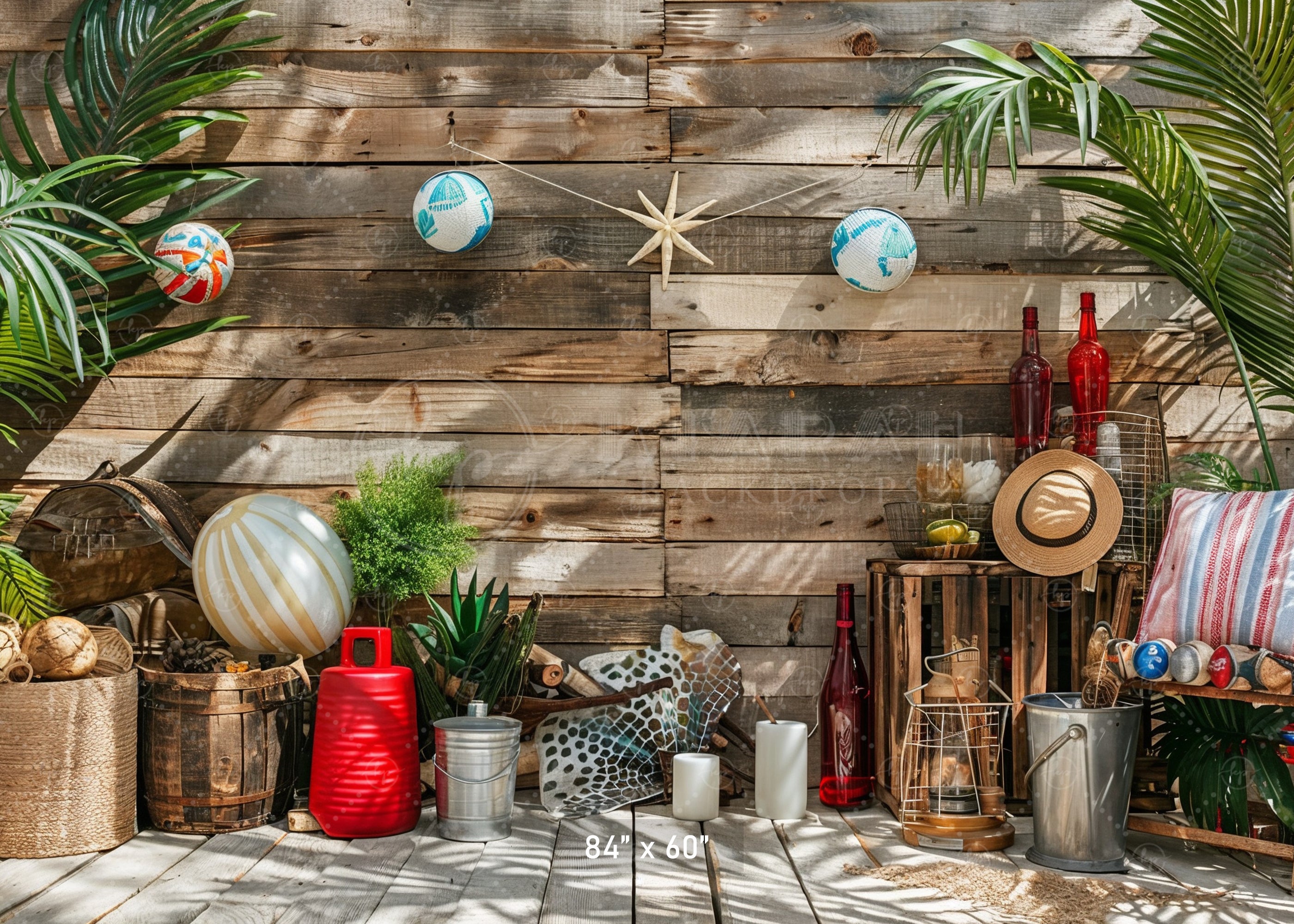 Rustic Tropical Vibes Backdrop
