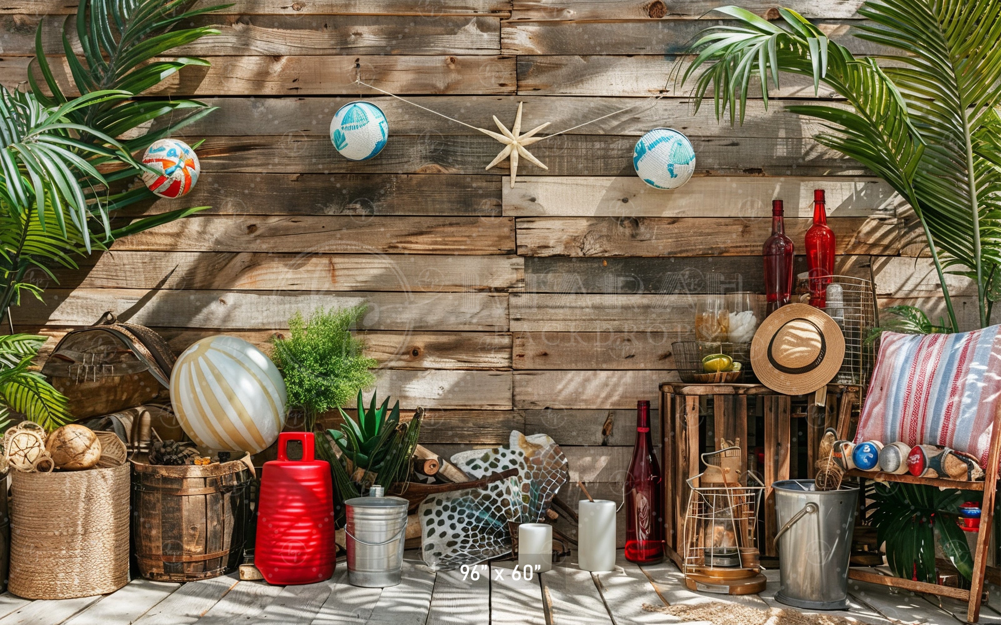 Rustic Tropical Vibes Backdrop