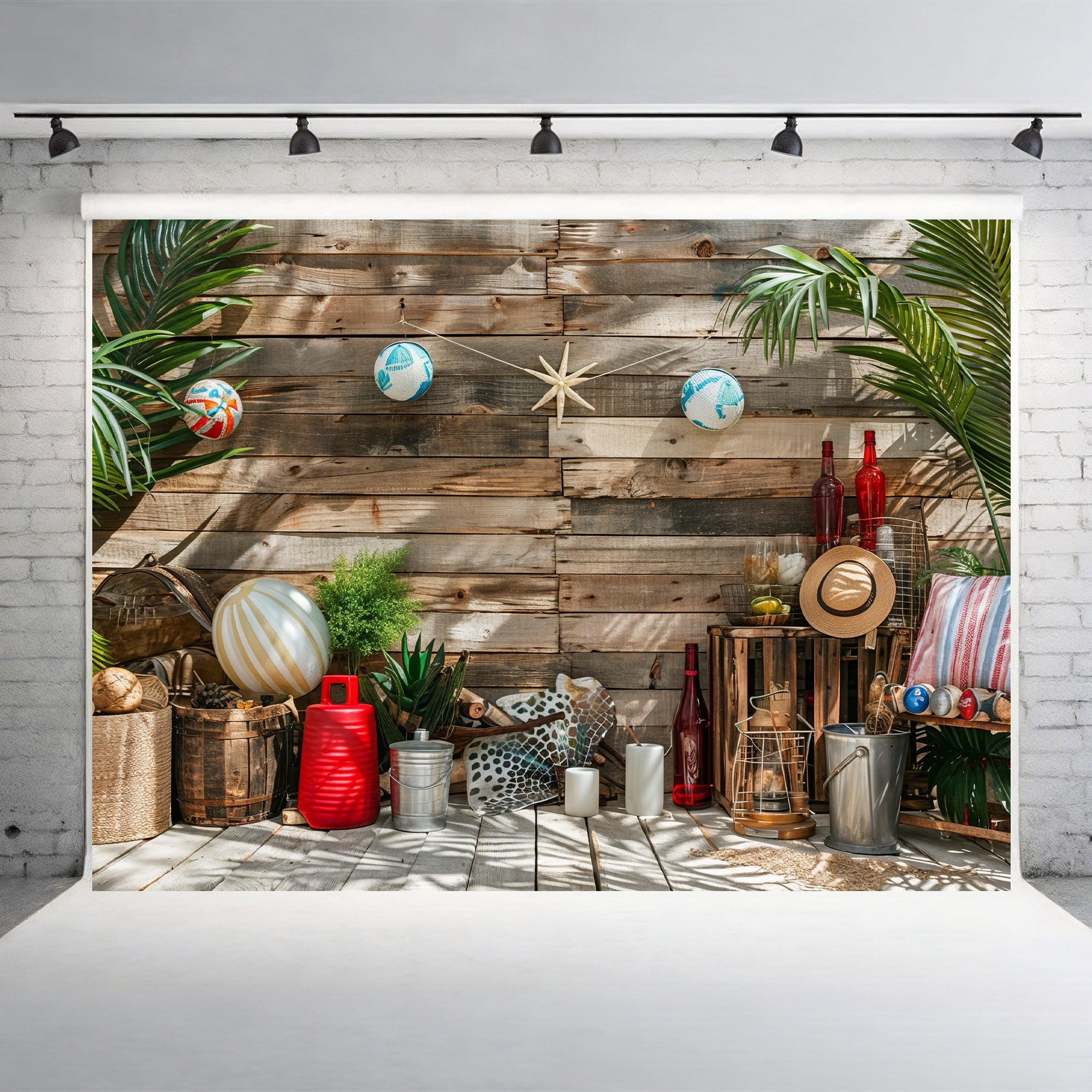 Rustic Tropical Vibes Backdrop
