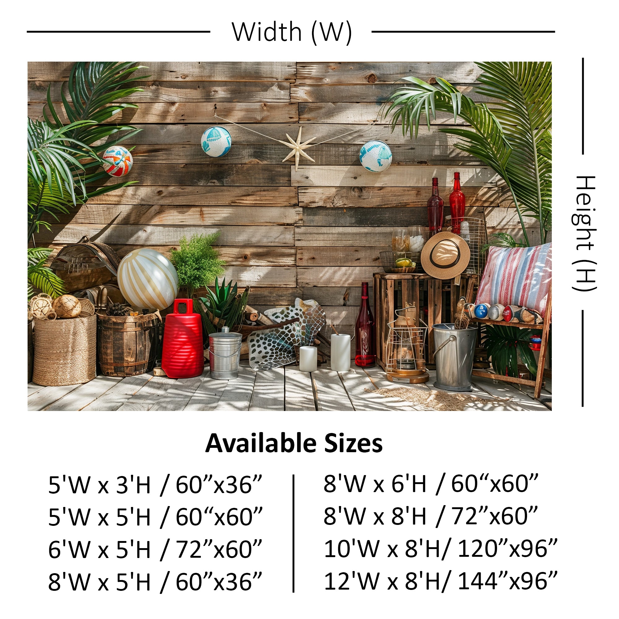 Rustic Tropical Vibes Backdrop