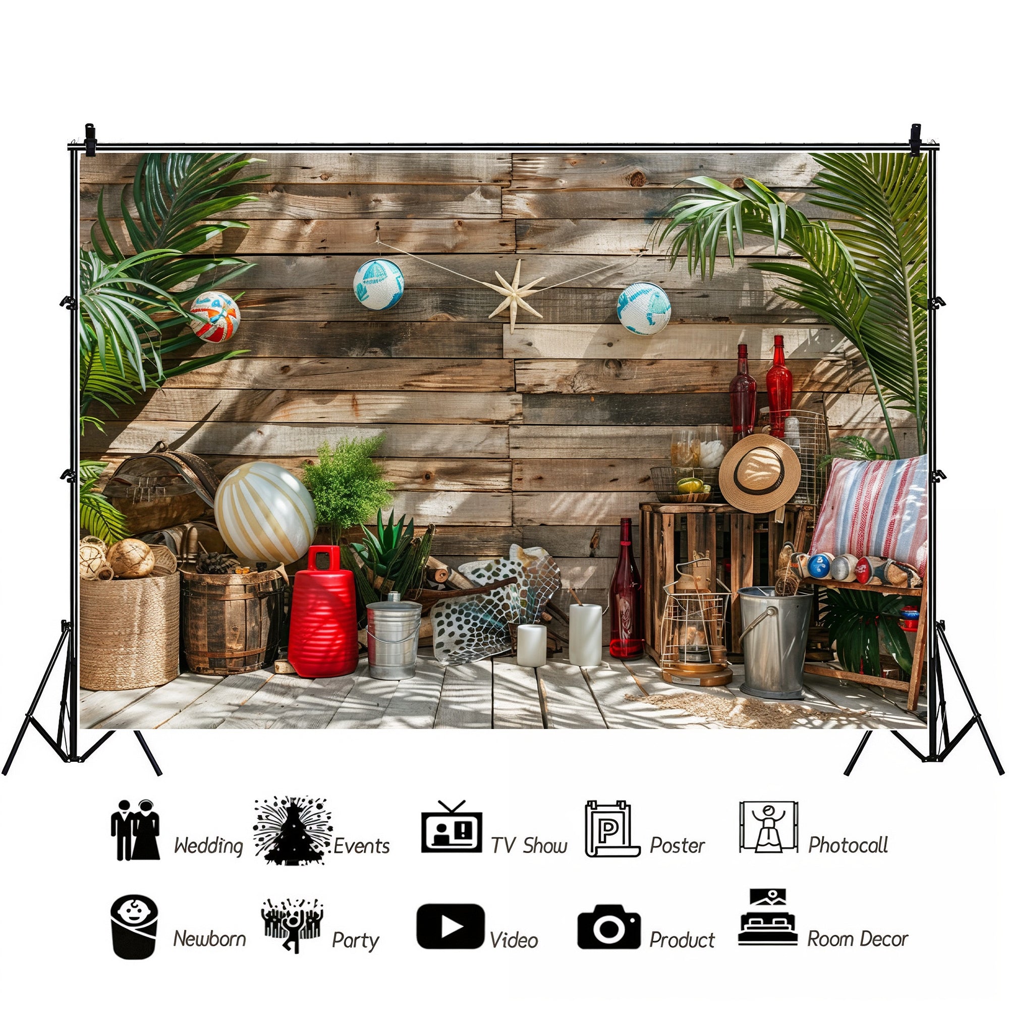 Rustic Tropical Vibes Backdrop