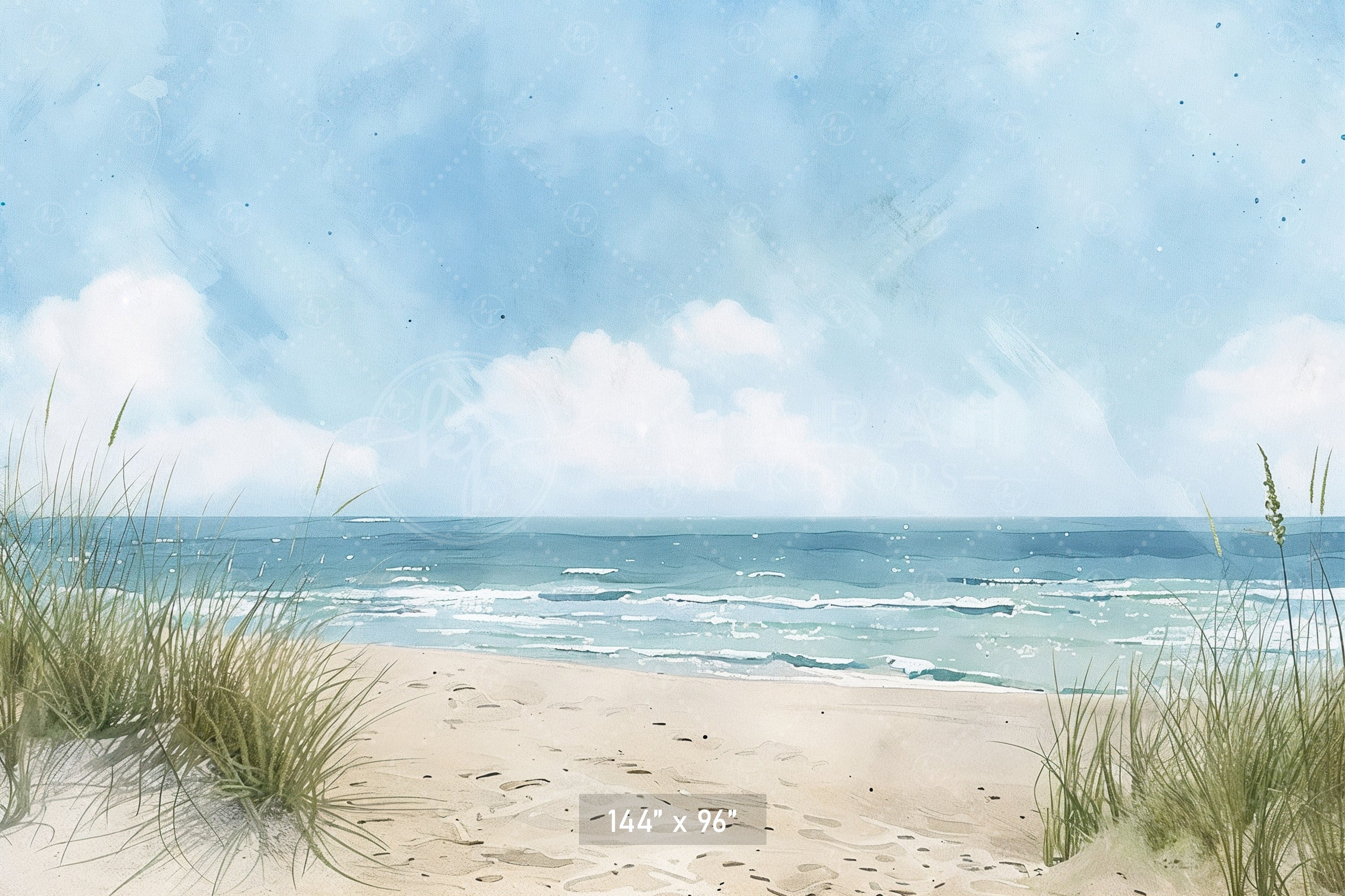 Serene Beach Scene Backdrop