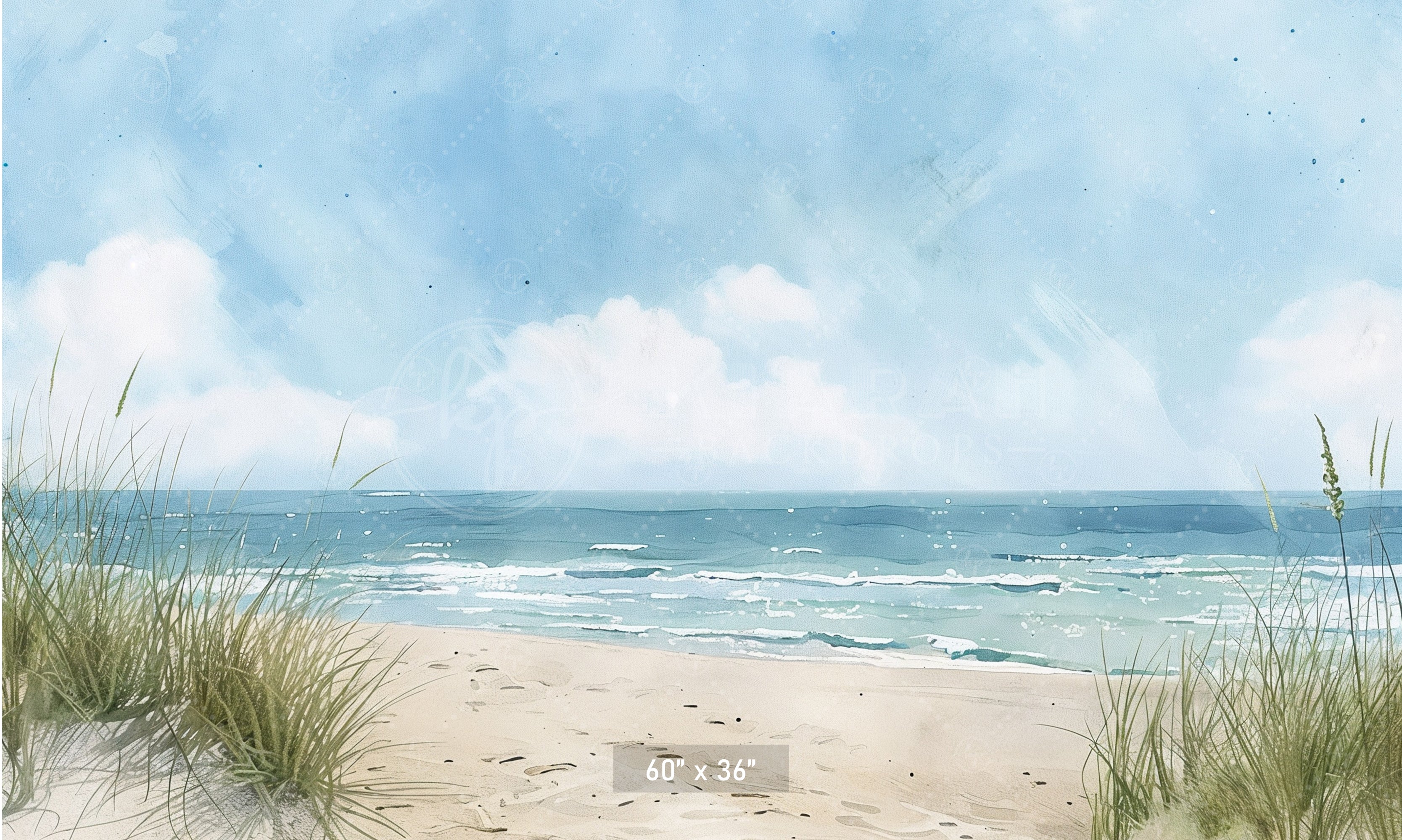 Serene Beach Scene Backdrop