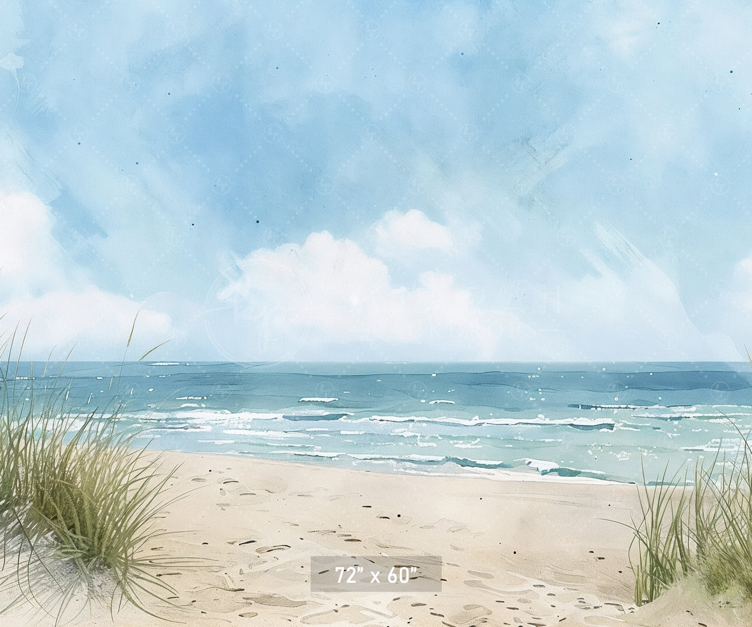 Serene Beach Scene Backdrop
