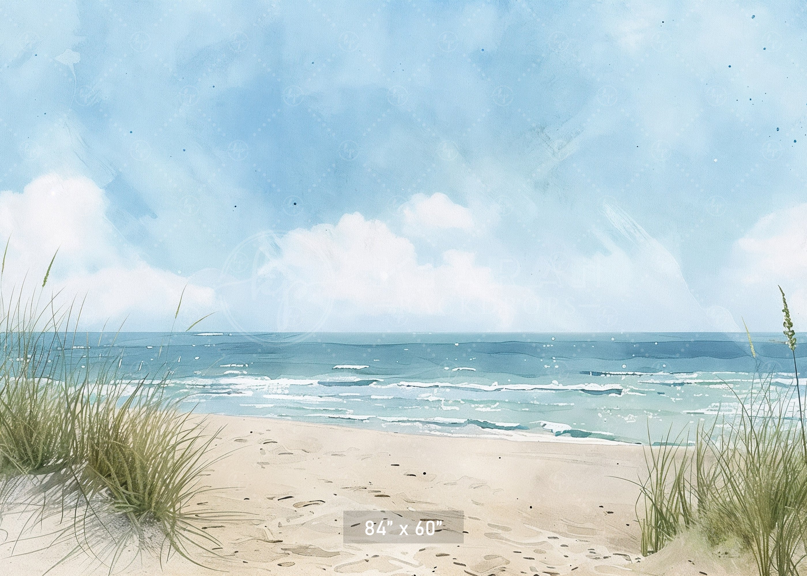 Serene Beach Scene Backdrop