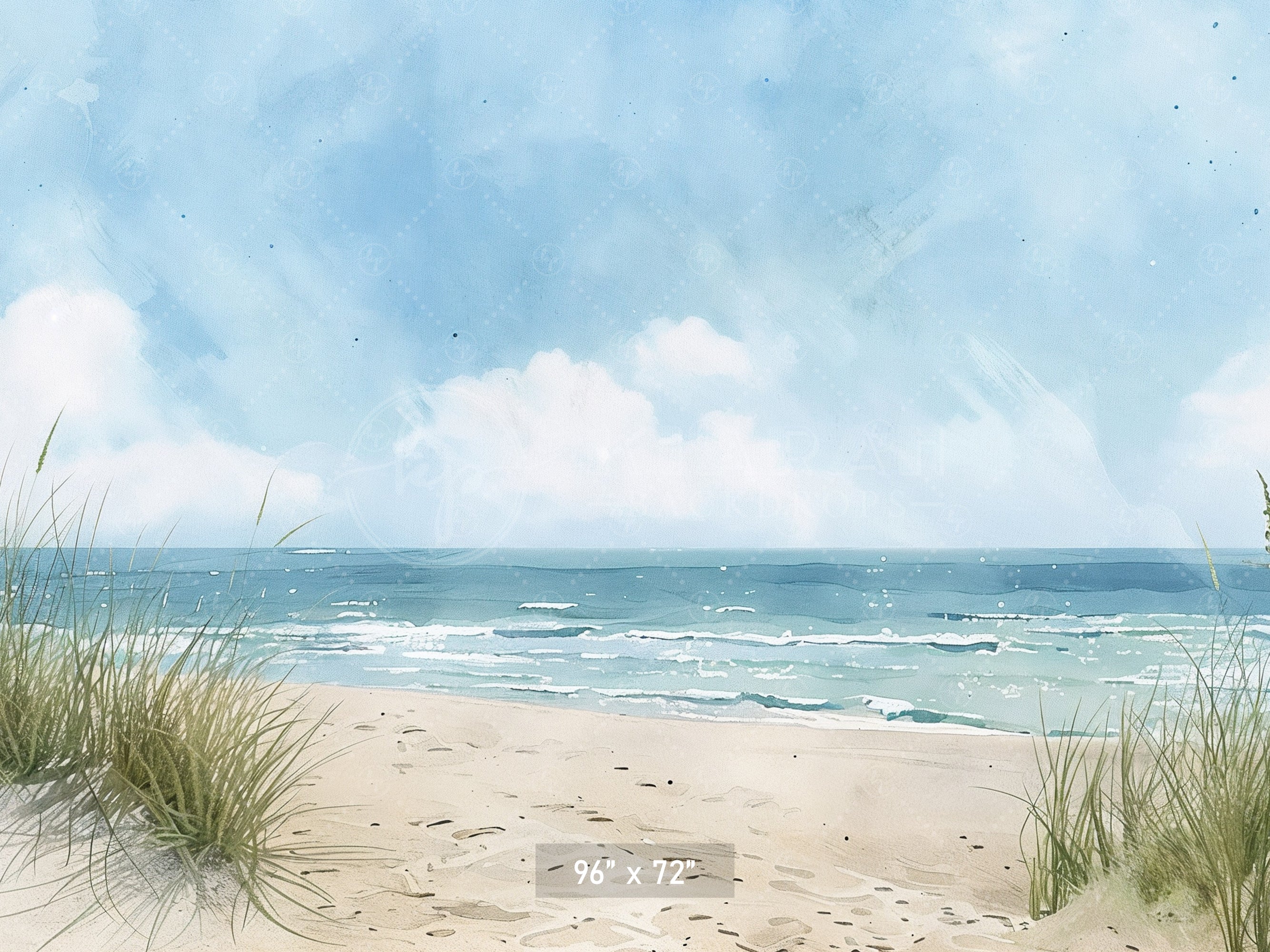 Serene Beach Scene Backdrop