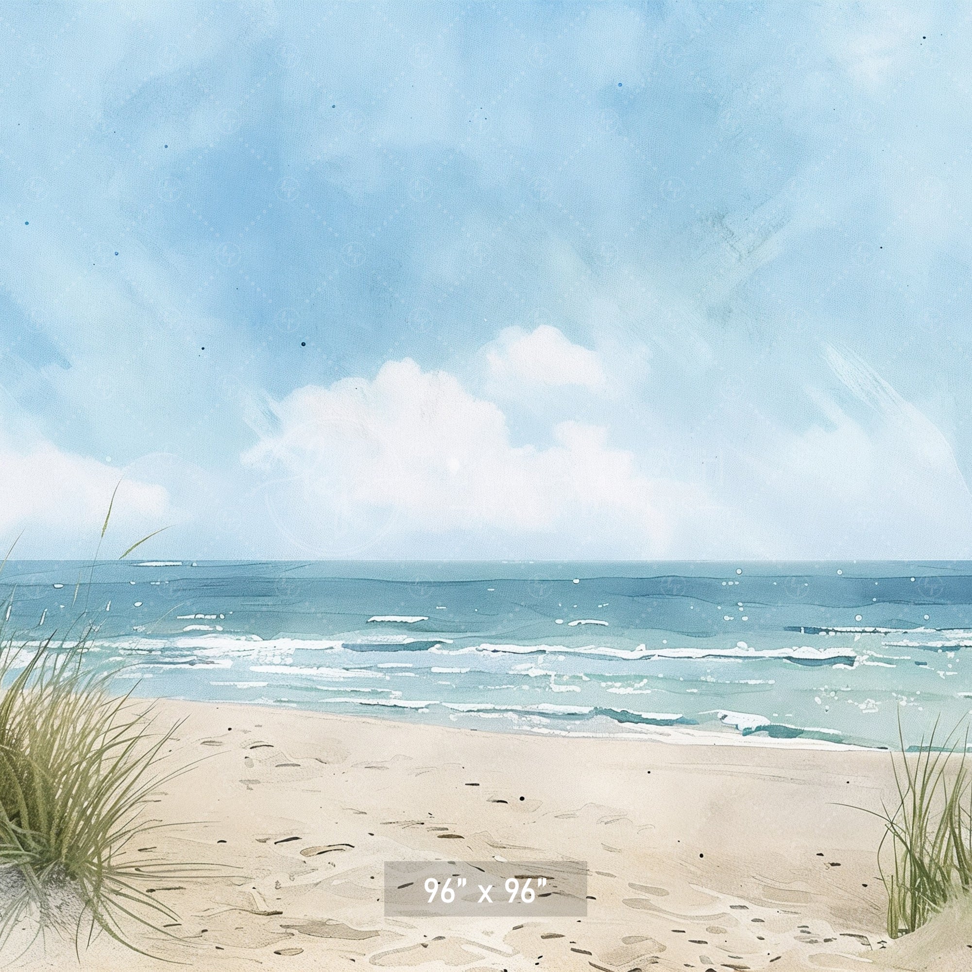 Serene Beach Scene Backdrop