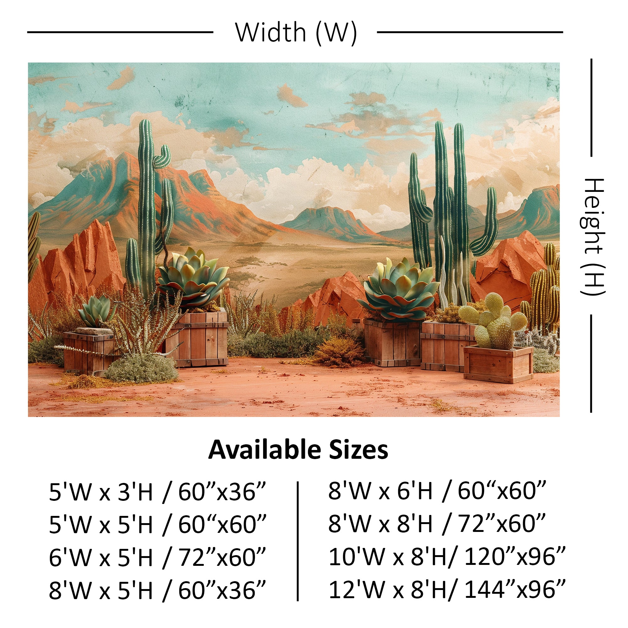 Desert Cactus Landscape Backdrop