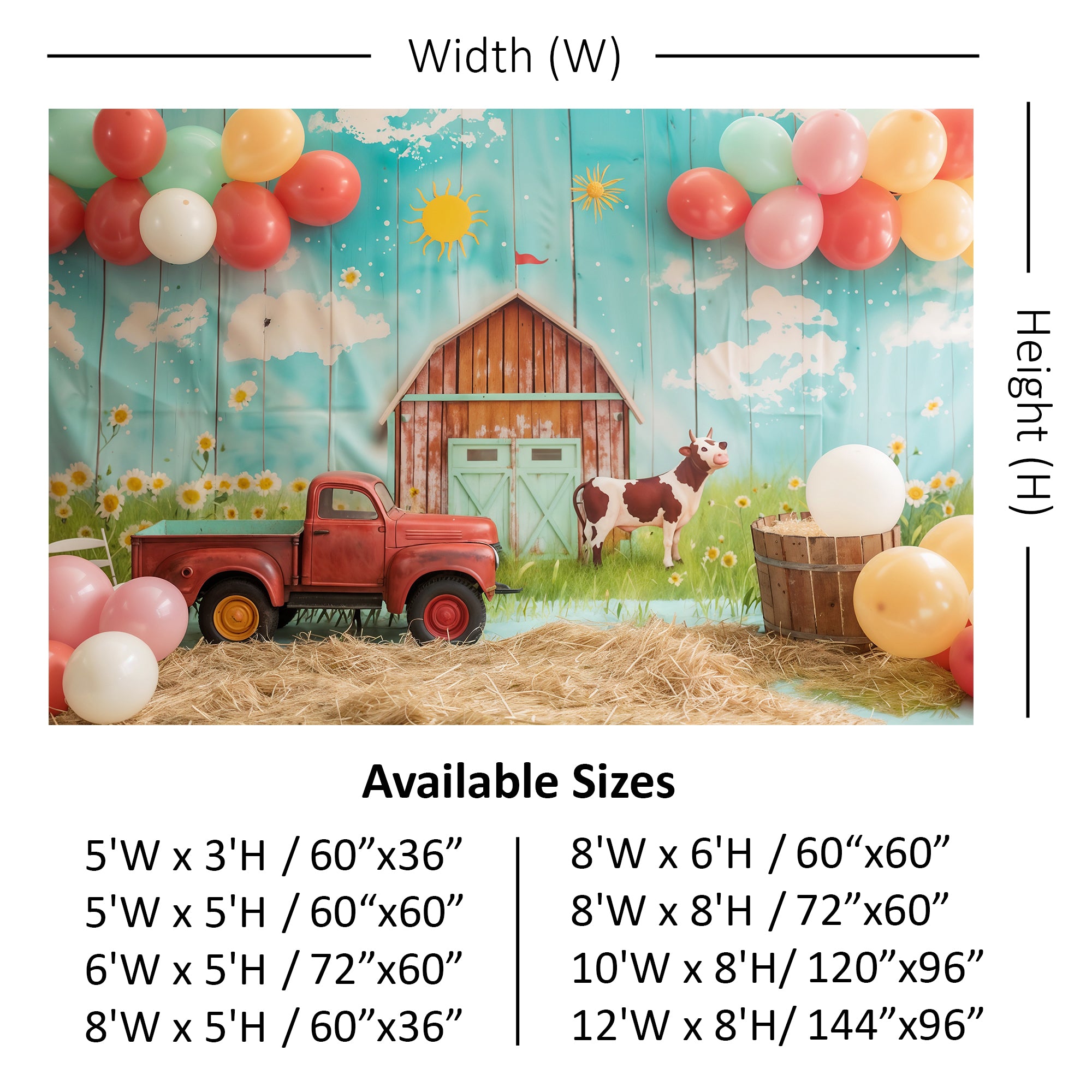 Sunny Farmyard Adventure Backdrop