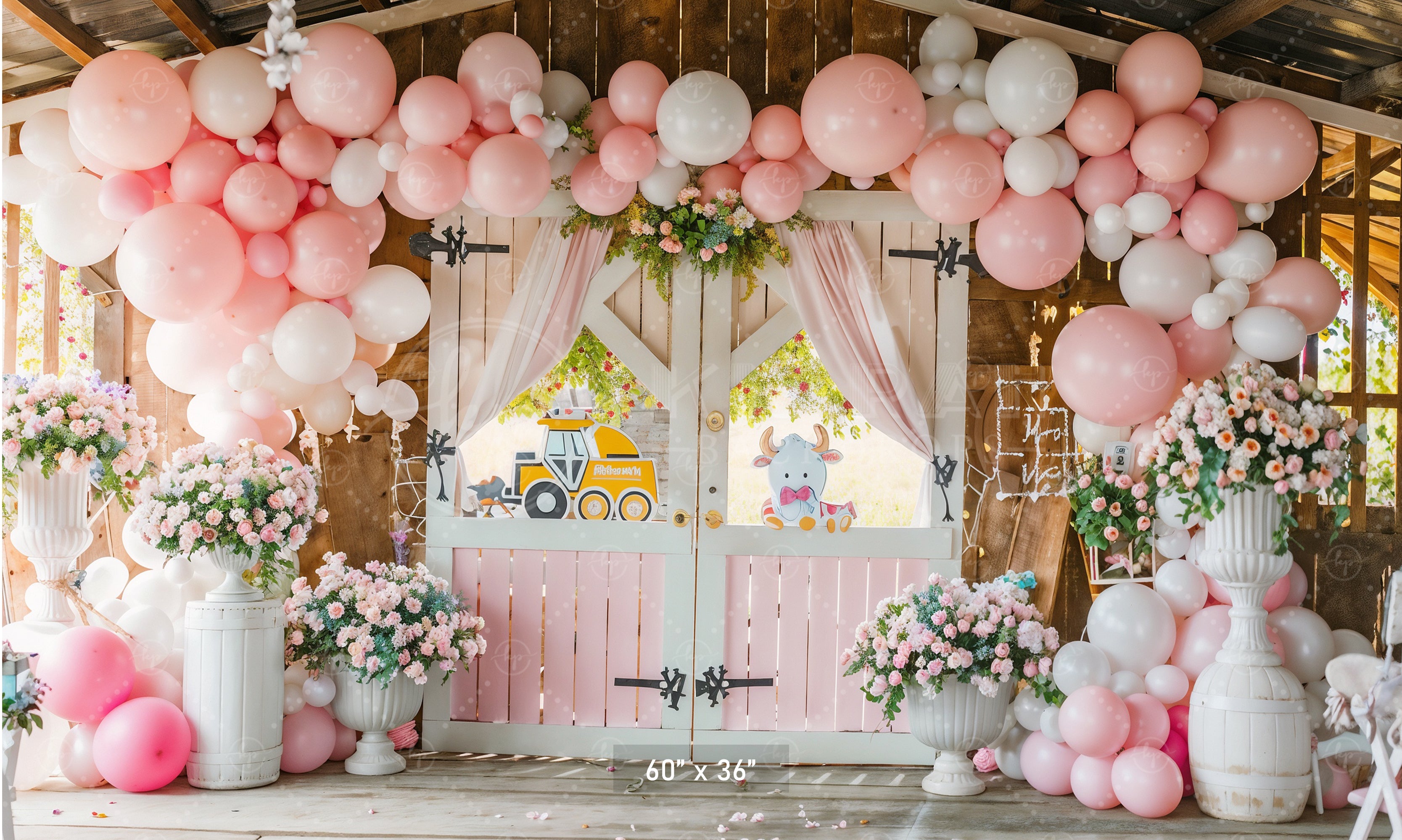 Charming Pastel Farmhouse Entrance Backdrop