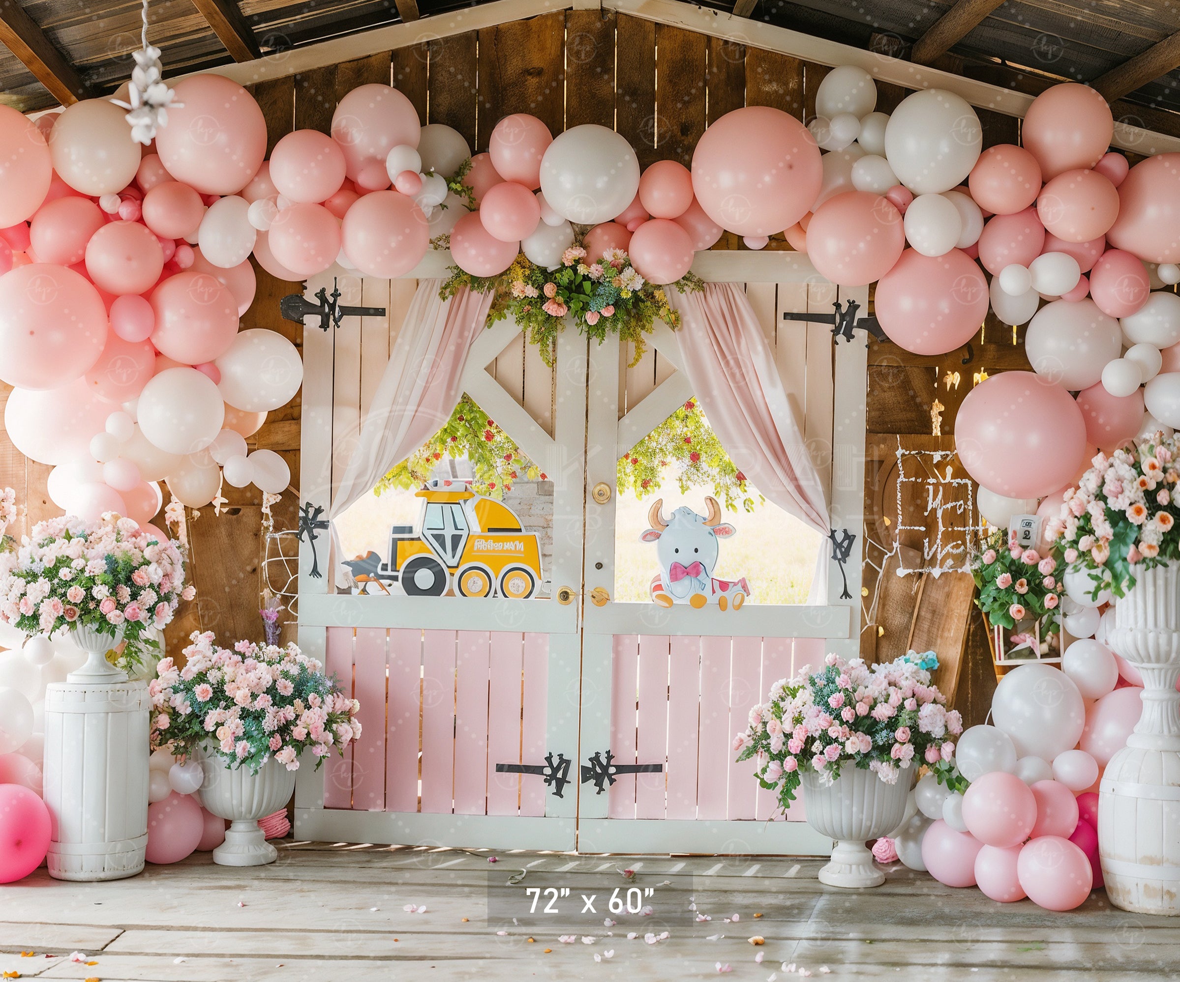 Charming Pastel Farmhouse Entrance Backdrop