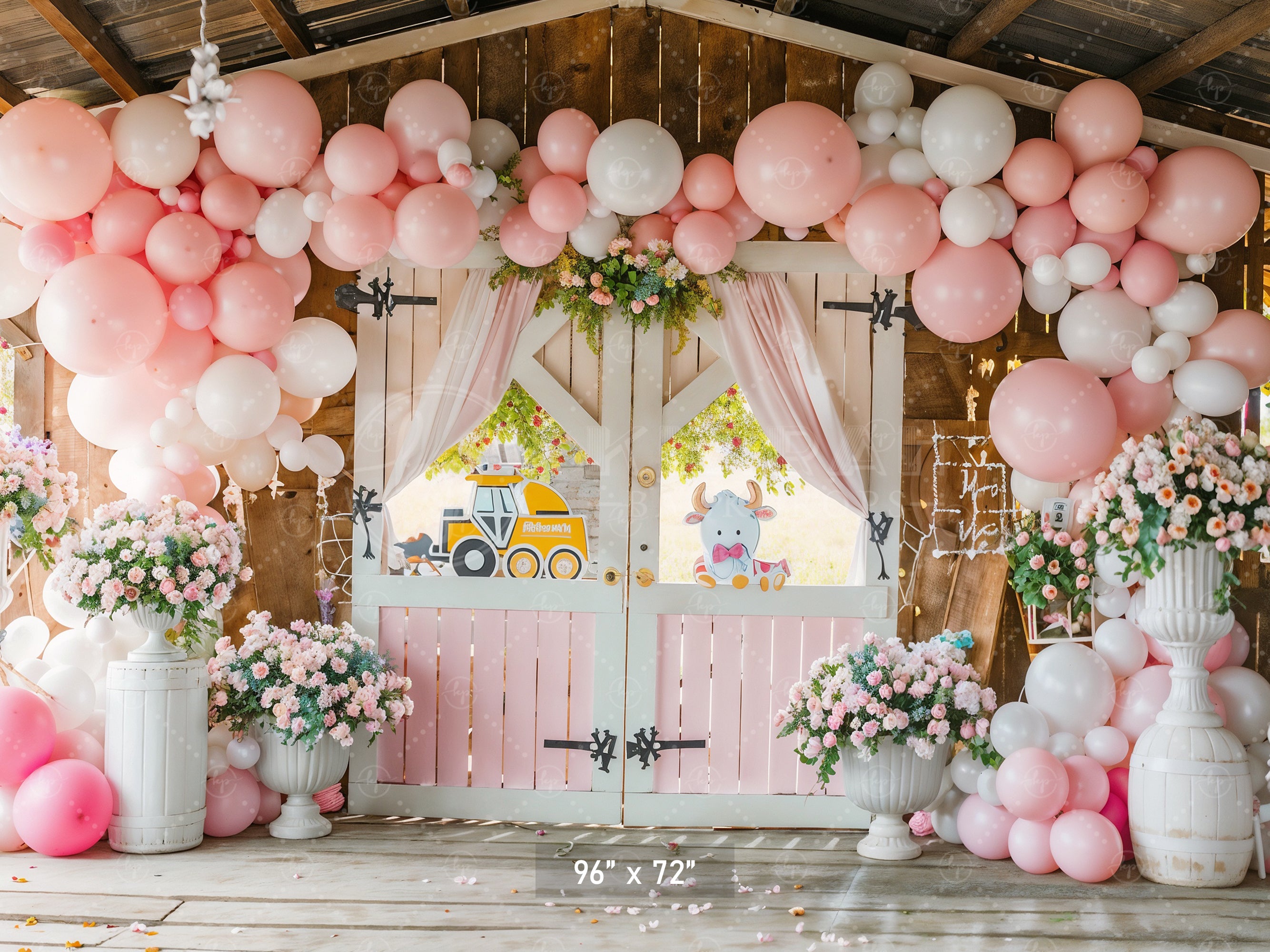 Charming Pastel Farmhouse Entrance Backdrop