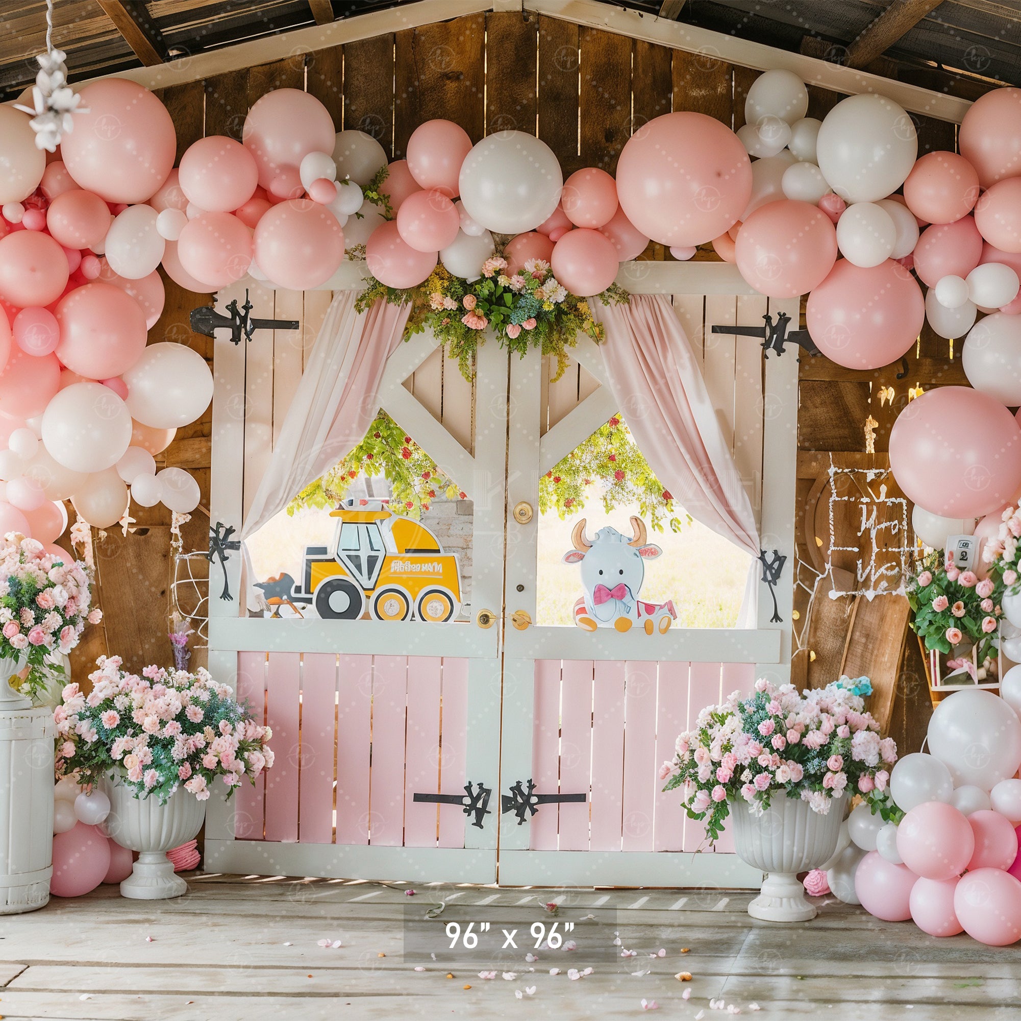 Charming Pastel Farmhouse Entrance Backdrop