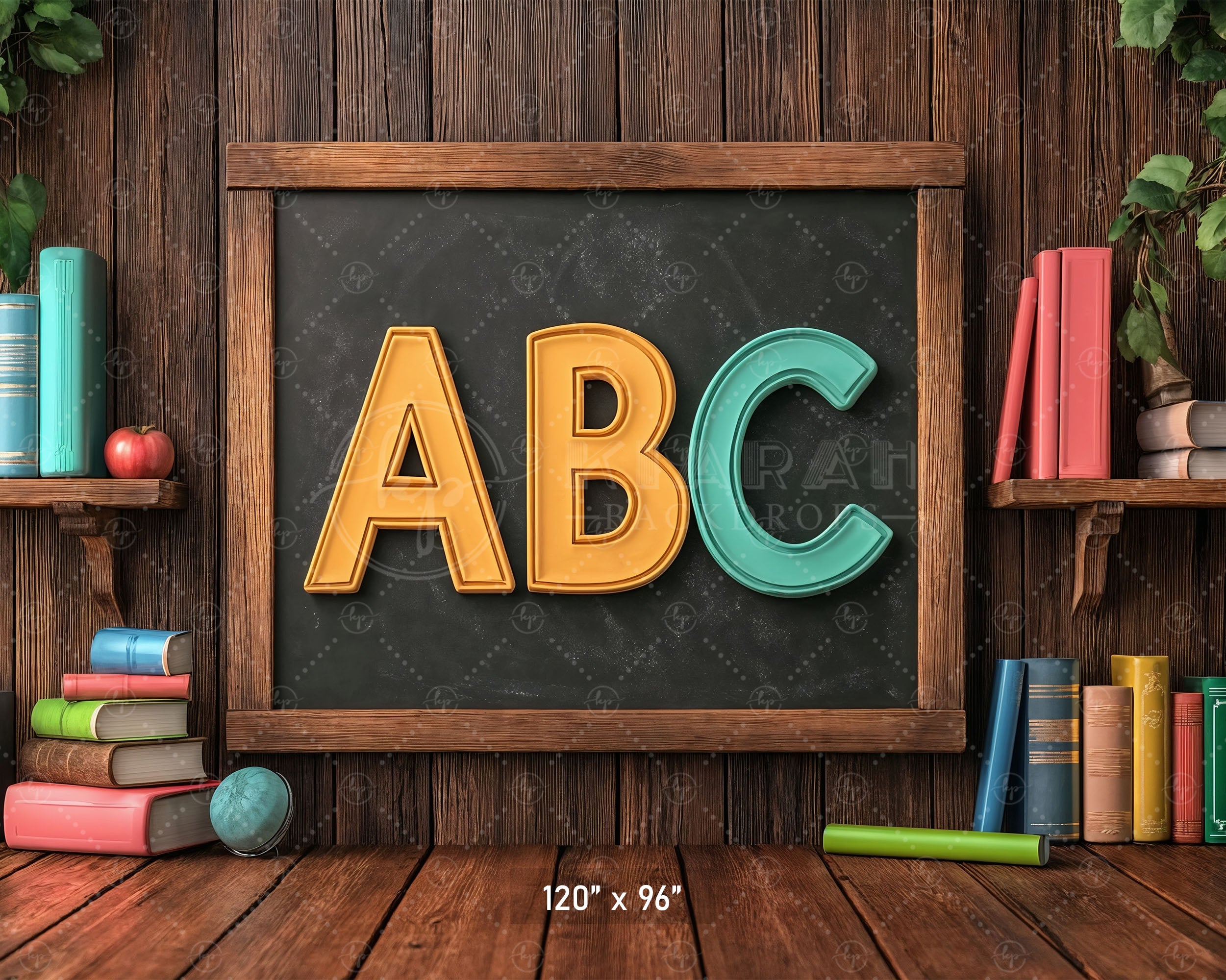 Classic Classroom ABC Chalkboard Backdrop