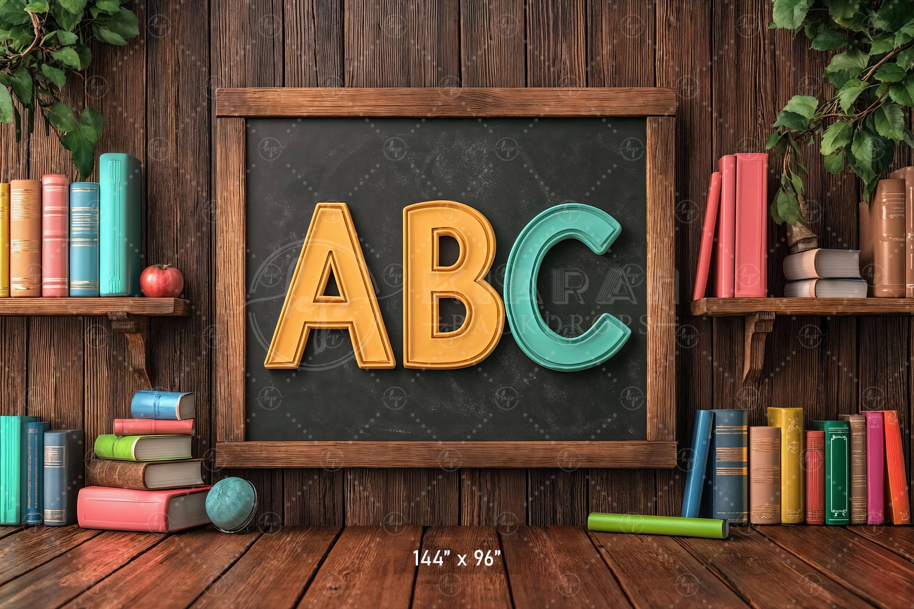 Classic Classroom ABC Chalkboard Backdrop