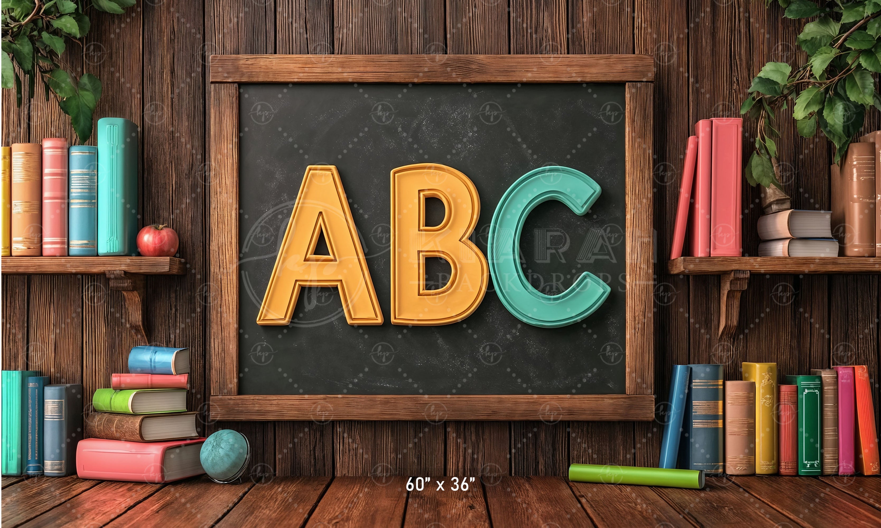 Classic Classroom ABC Chalkboard Backdrop