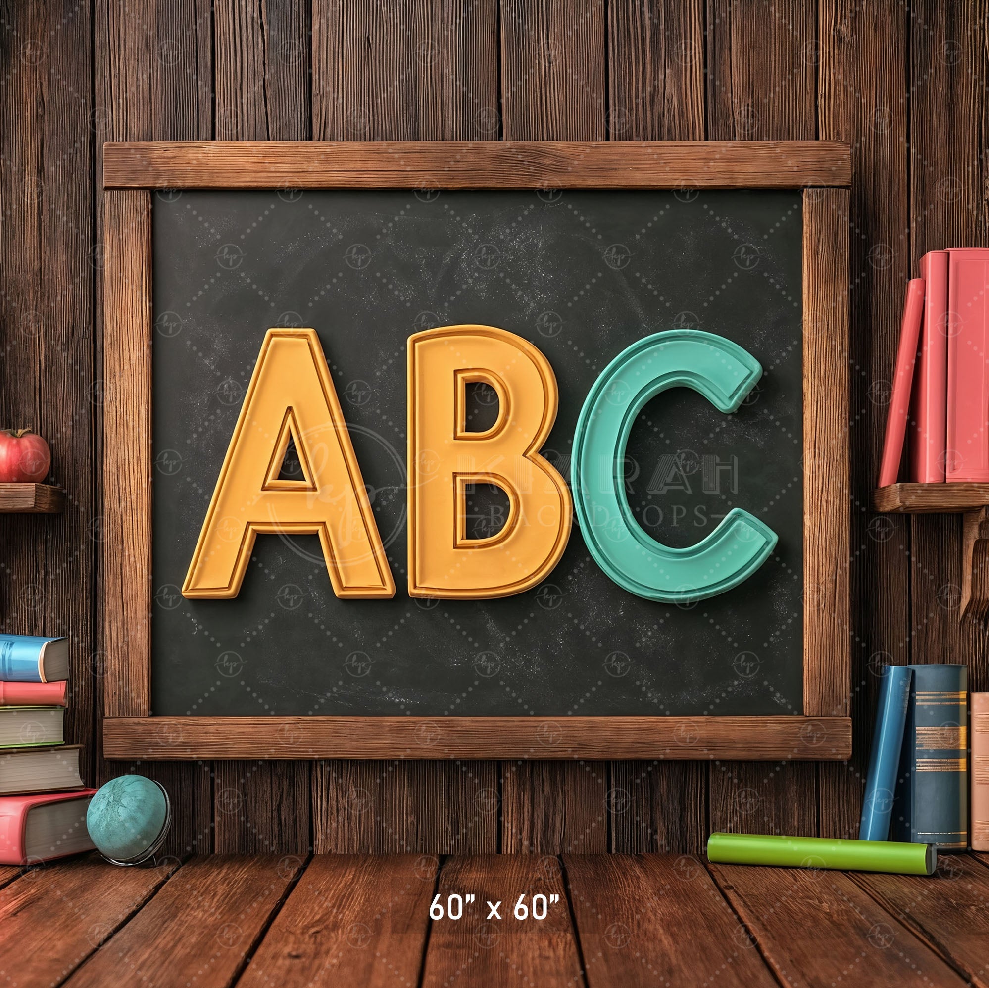 Classic Classroom ABC Chalkboard Backdrop
