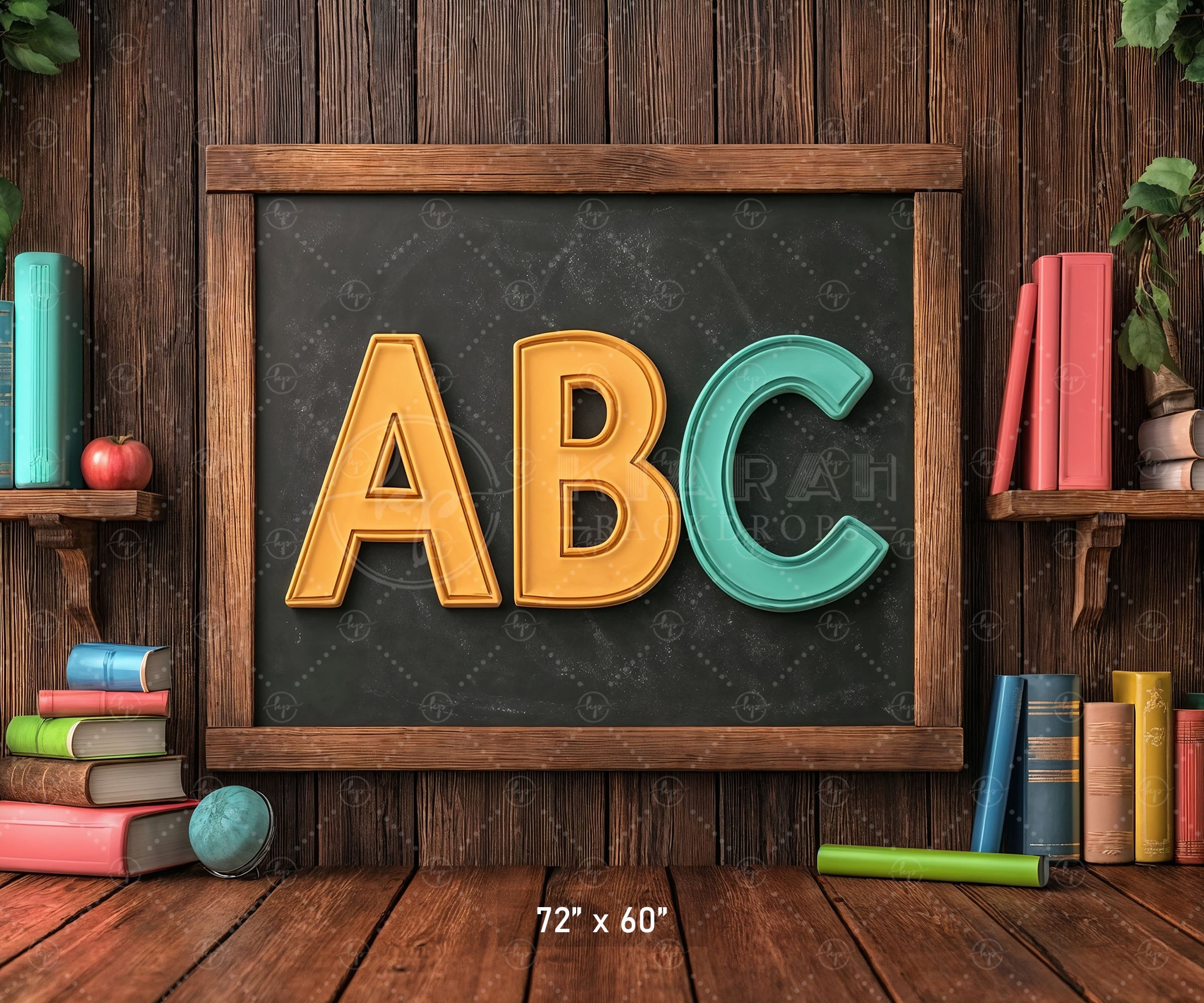 Classic Classroom ABC Chalkboard Backdrop