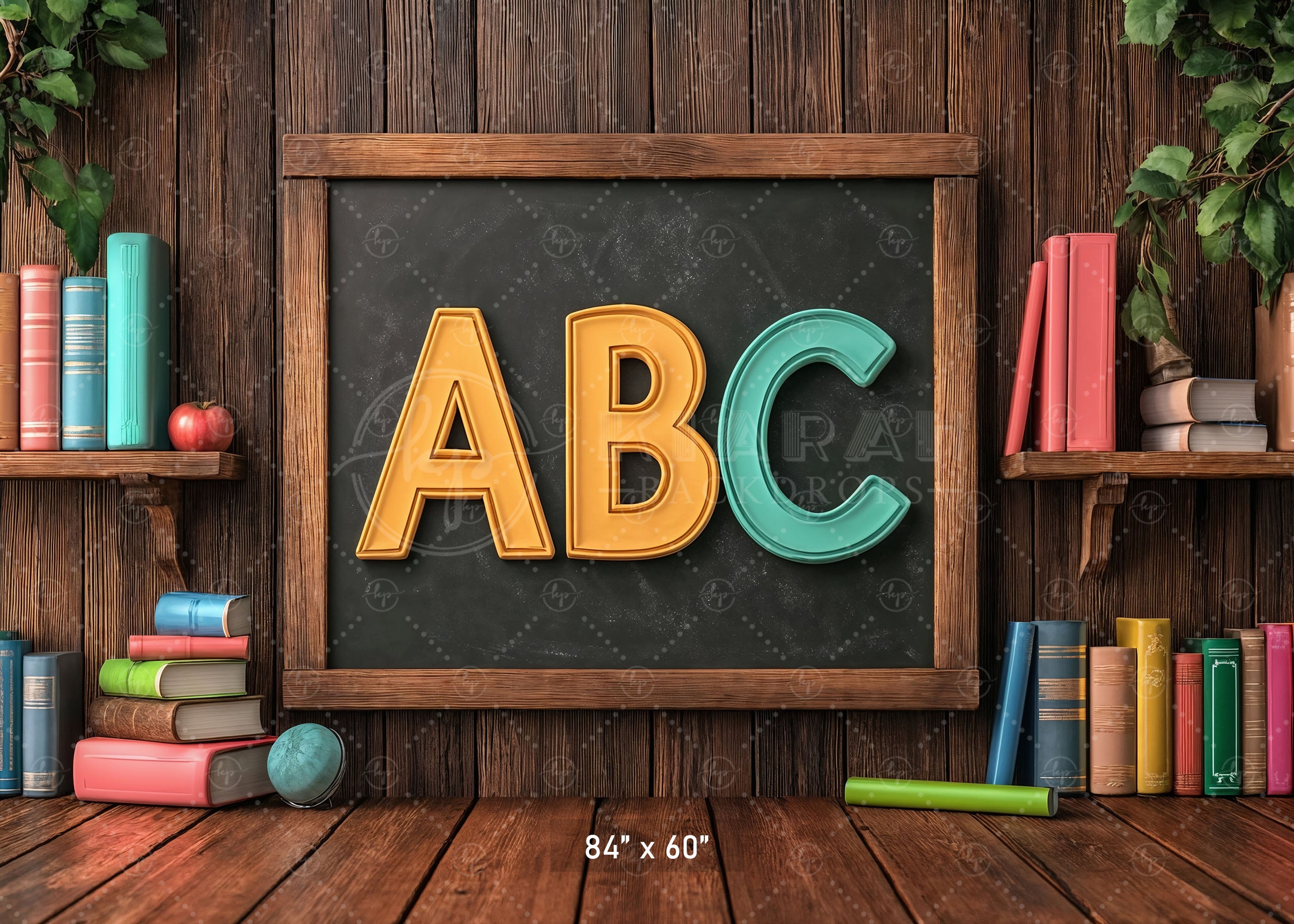 Classic Classroom ABC Chalkboard Backdrop