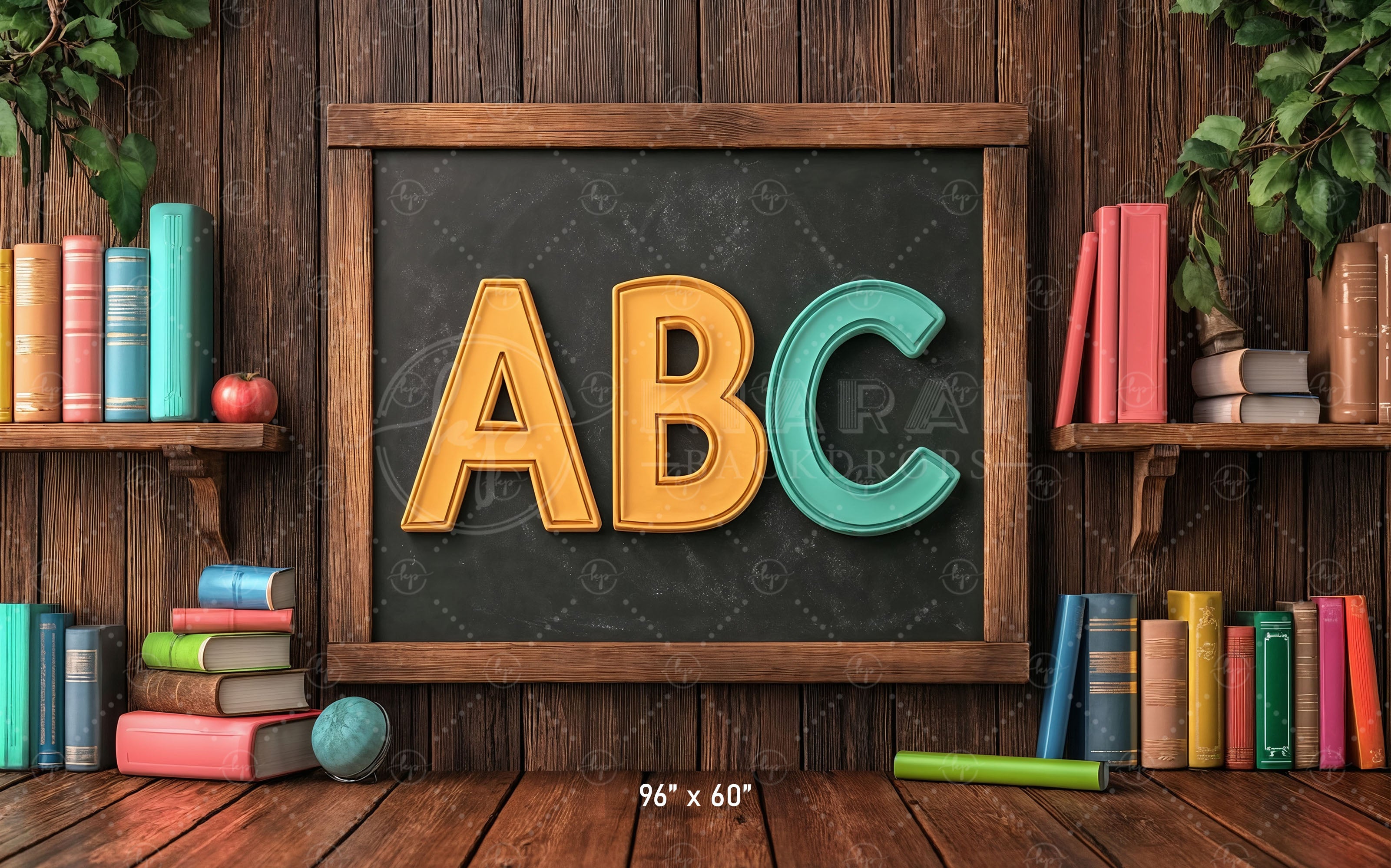 Classic Classroom ABC Chalkboard Backdrop